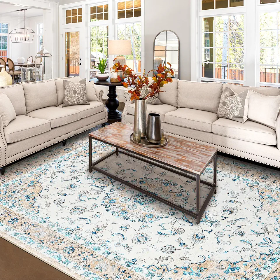 8x10 Area Rugs Washable Boho Rug, Non Slip...