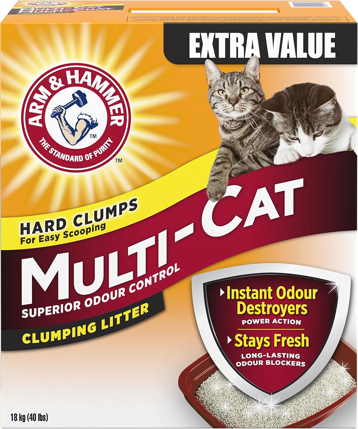 ARM & HAMMER MultiCat Litter, Superior Odour Control, 18kg Amazon.ca Pet Supplies