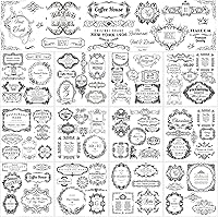 Vista 21 de BBTO 12 hojas de transferencias por frotado para manualidades y muebles, calcomanías de transferencia por frotado para madera, papel de bricolaje