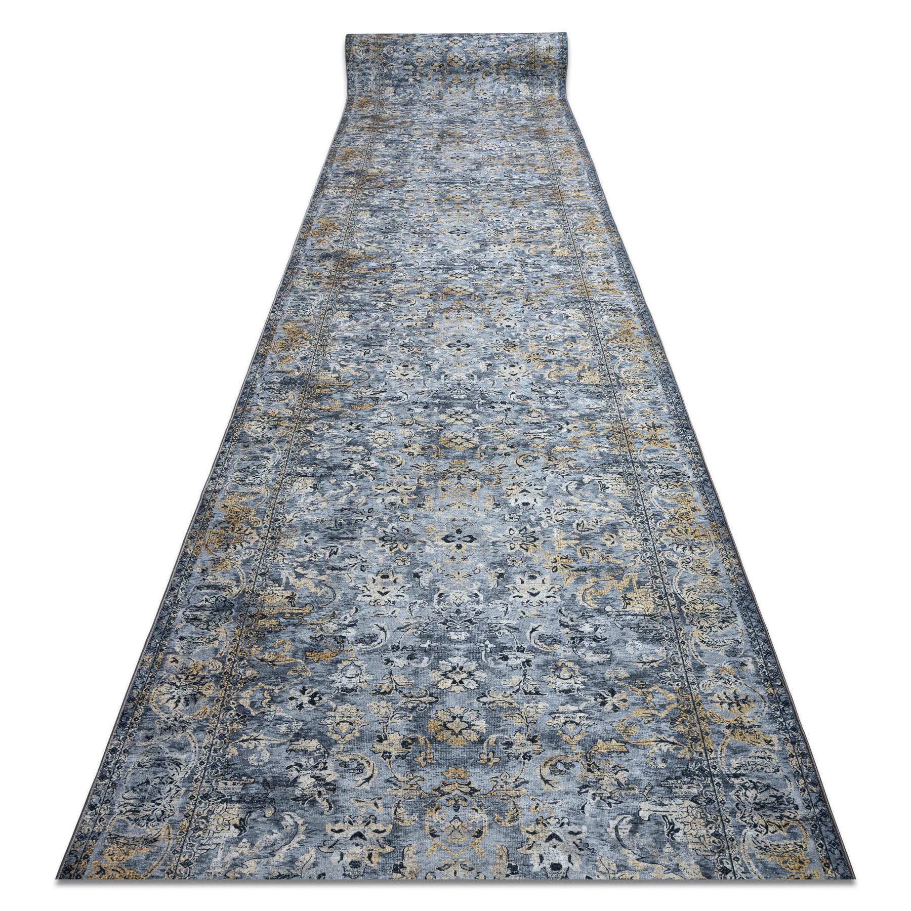 Tapis de couloir antidérapant lavable gris 60x110 Lotus Nomad rugsx