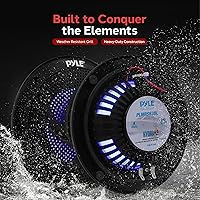 Vista 5 de Pyle Altavoces marinos impermeables de 6.5 pulgadas, torre de wakeboard de perfil bajo y sistema de sonido estéreo de audio resistente a
