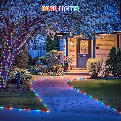Miniatura 246 de JMEXSUSS Tira de luces de Navidad multicolor de 163 pies con 500 luces LED para exteriores, resistente al agua, alambre transparente, luces Varios