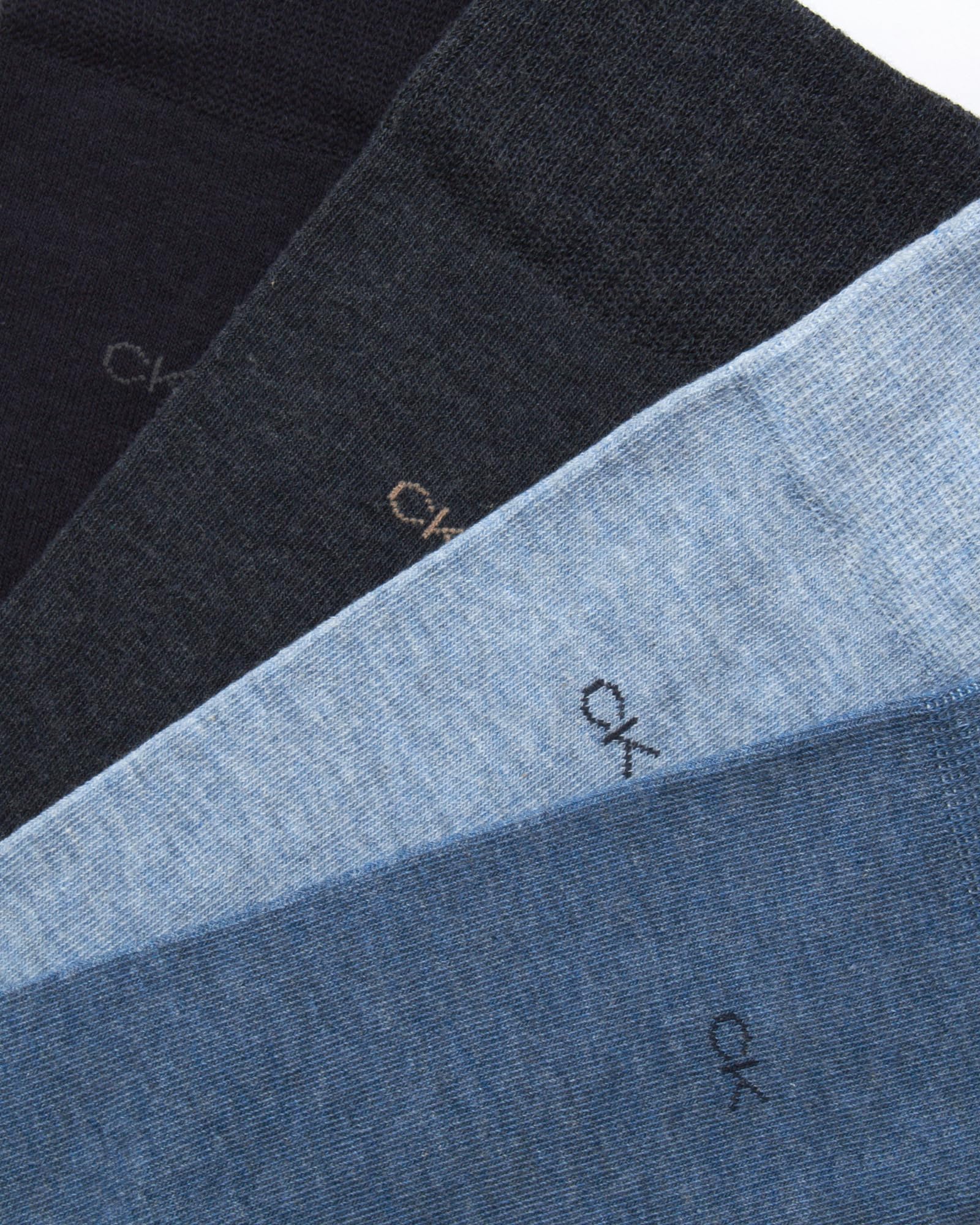 Calvin Klein Lot de 4 paires de chaussettes habillées pour homme en coton mélangé