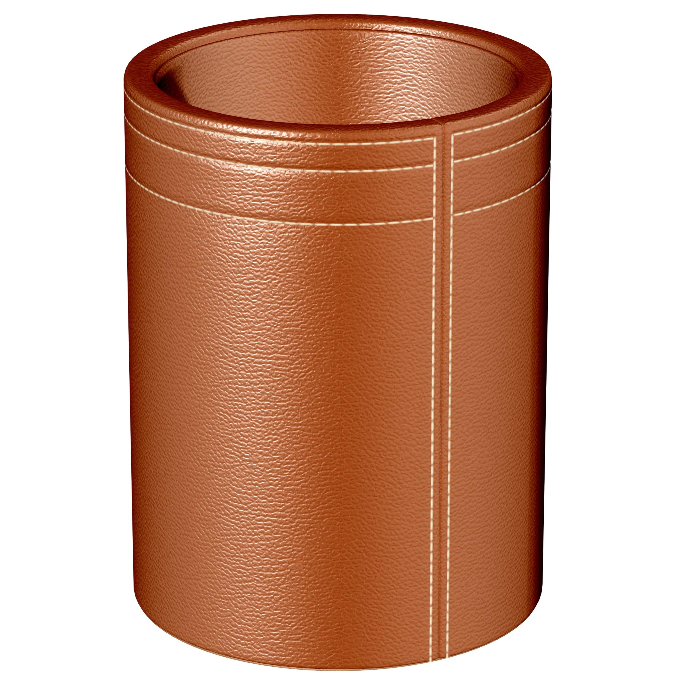 Portapenne in pelle cognac