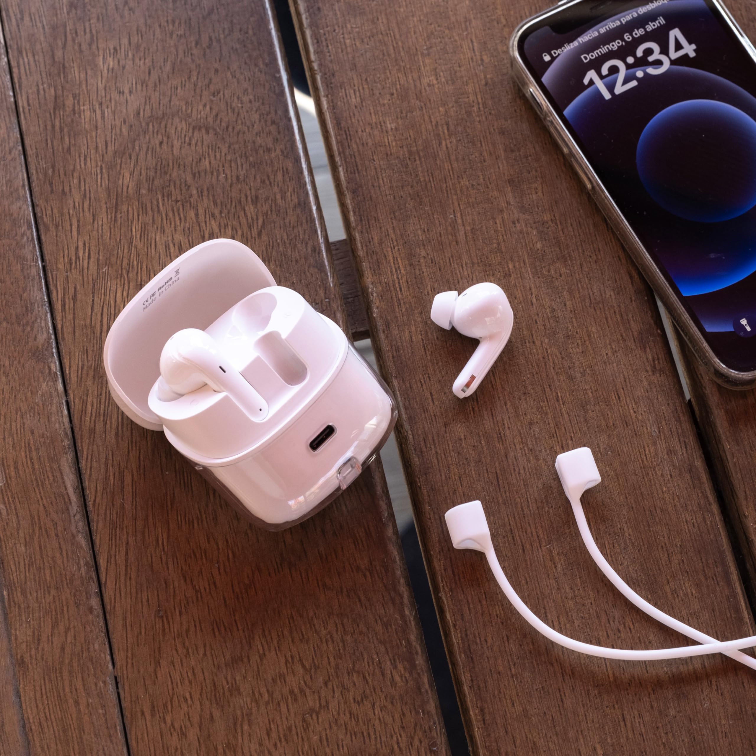 Casques doubles sans fil - 4 en 1 boîte de recharge double 80 H - Casques Bluetooth - Écouteurs Bluetooth - Écouteurs - Bracelet magnétique cadeau