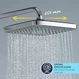 GROHE Vitalio Comfort 250 Flex - Shower System with Diverter (Square 25cm Head Shower 2 Spray Rain & SmartRain, Square 11cm Hand Shower 2 Spray: Rain & Jet, Hose 1.5m, Water Saving), e, 26698001 - 7