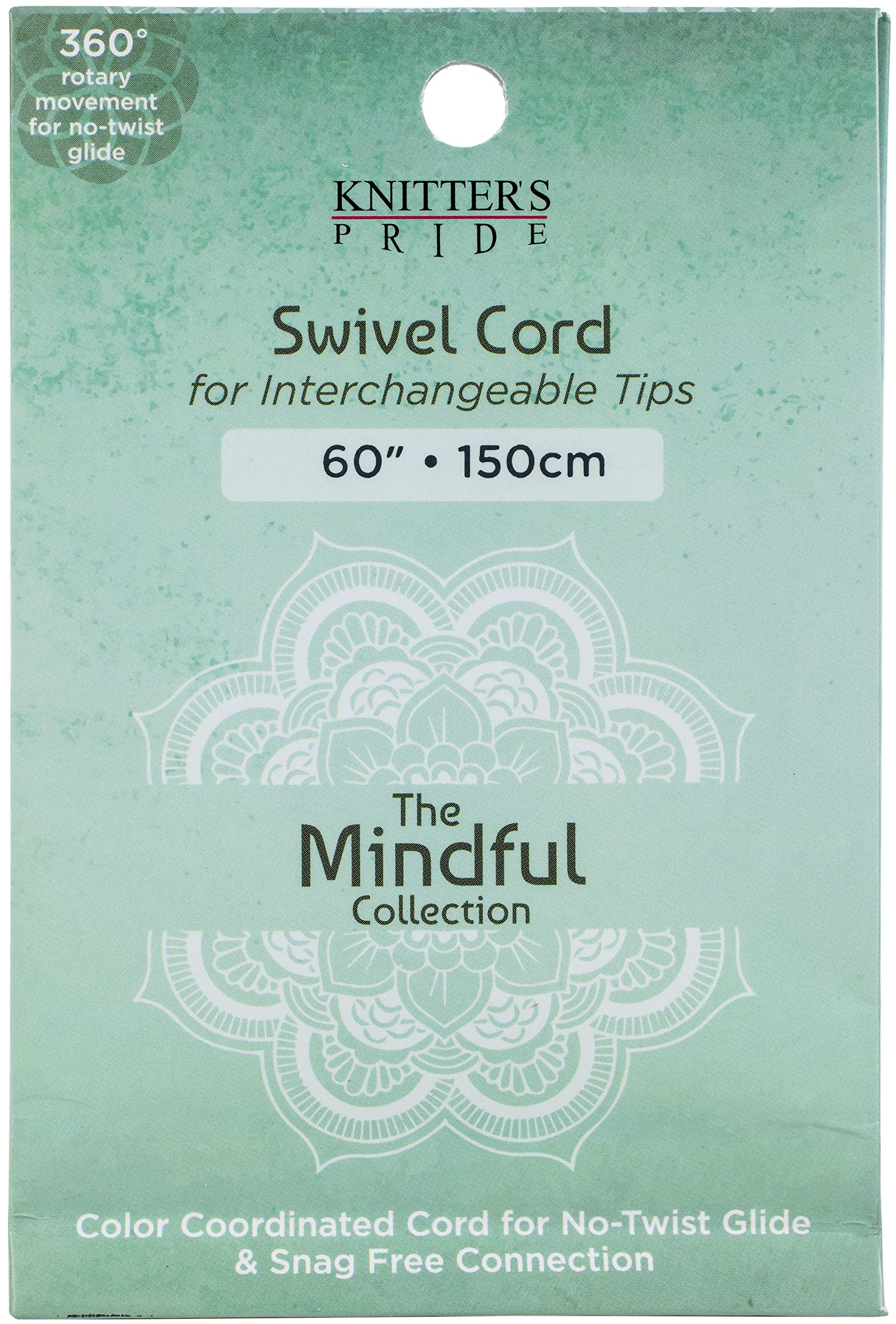 Knitter's Pride-Mindful Swivel Cords 49" (60" W/Tips)-Teal -KP800607