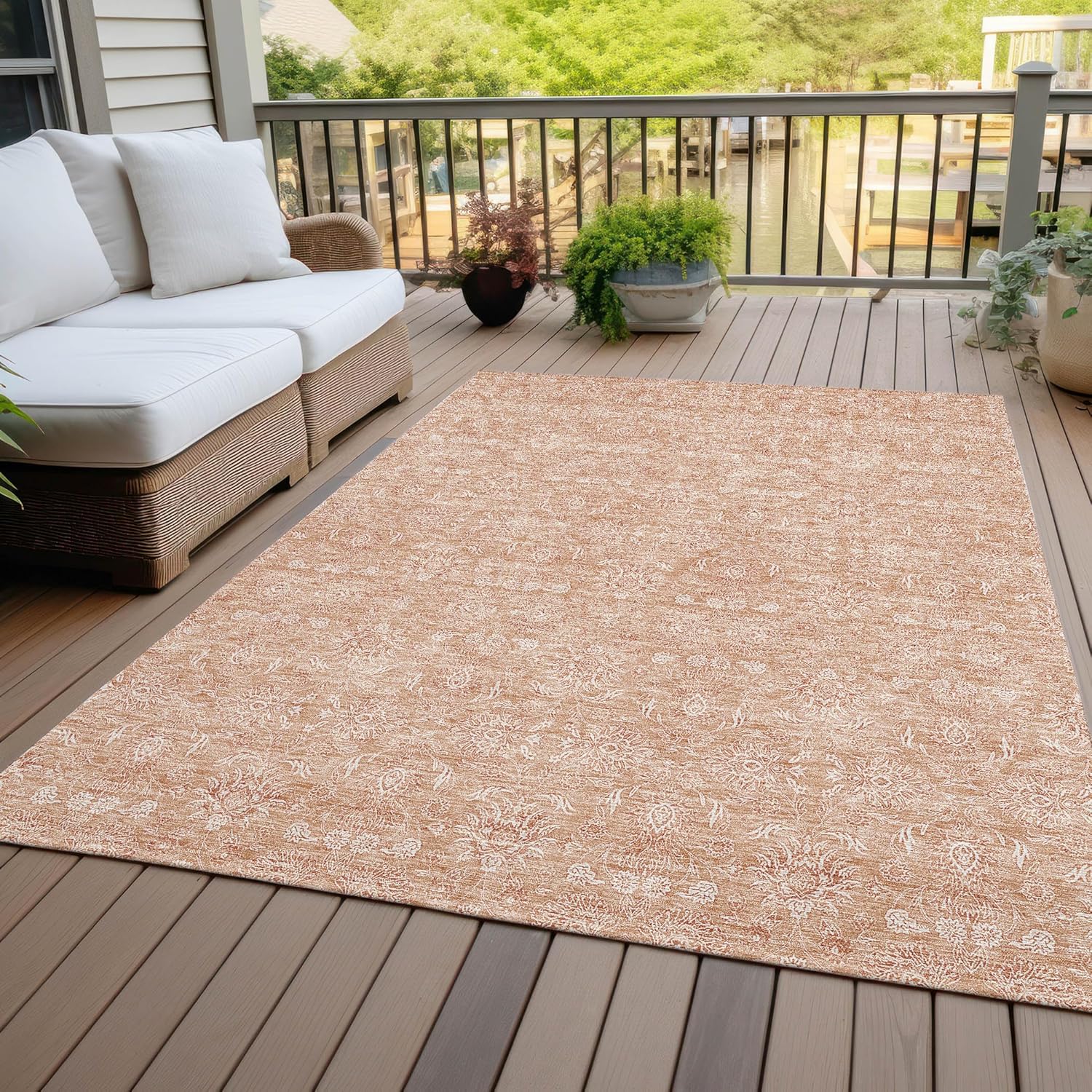 Addison Rugs Chantille ACN703 Coral 2'6" x 3'10" Indoor Outdoor Area Rug, Easy Clean, Machine Washable, Non Shedding, Bedroom, Entry, Living Room, Dining Room, Kitchen, Patio Rug