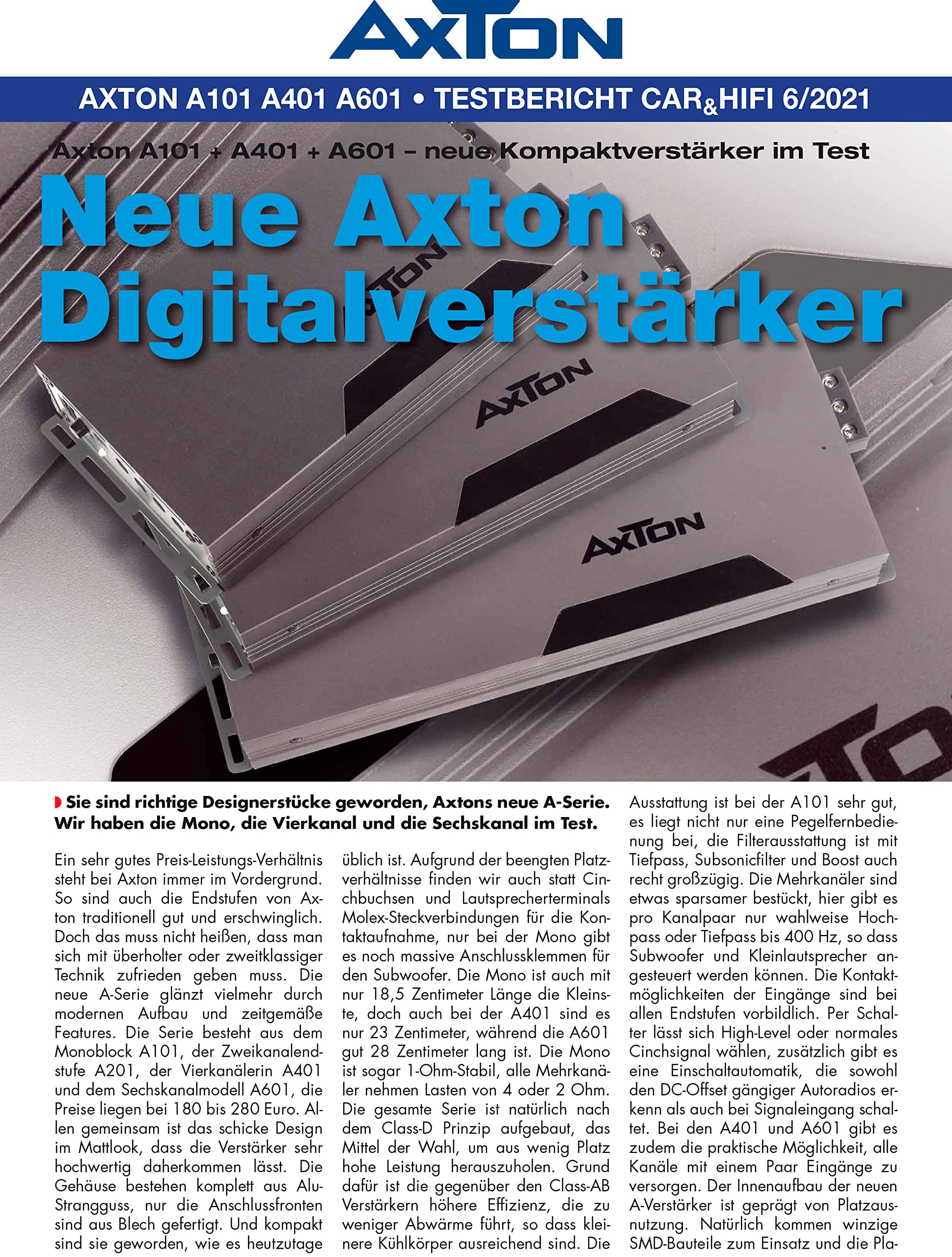 Axton A101 | Mono Verstärker/Endstufe Digital Power Amplifier 1 x 230 Watt