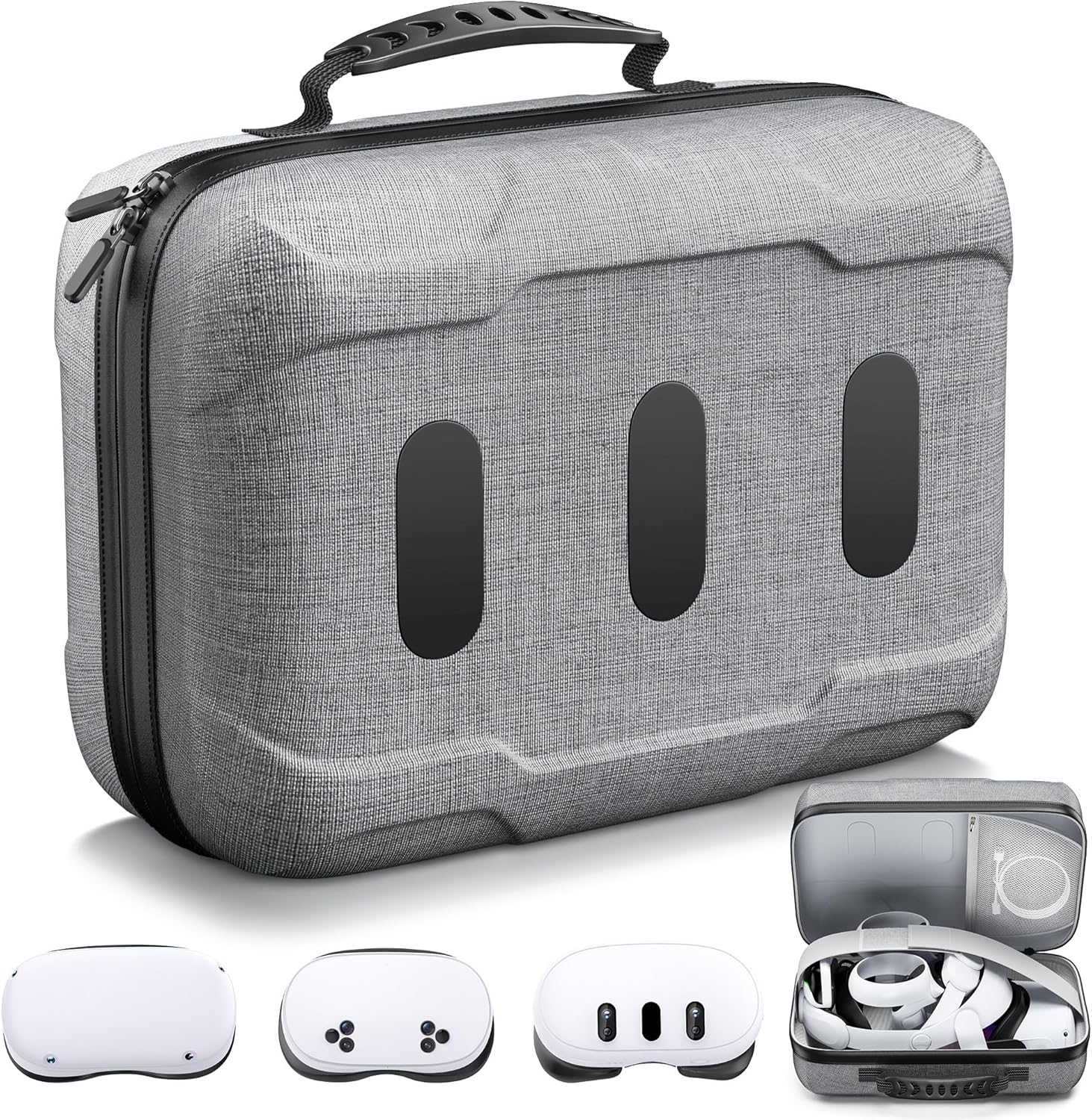 Hard Carrying Case for Meta Quest 3/3S/2/Vision Pro/Elite Strap, Large Travel and Home Storage Case for VR Headset and Controller Accessories