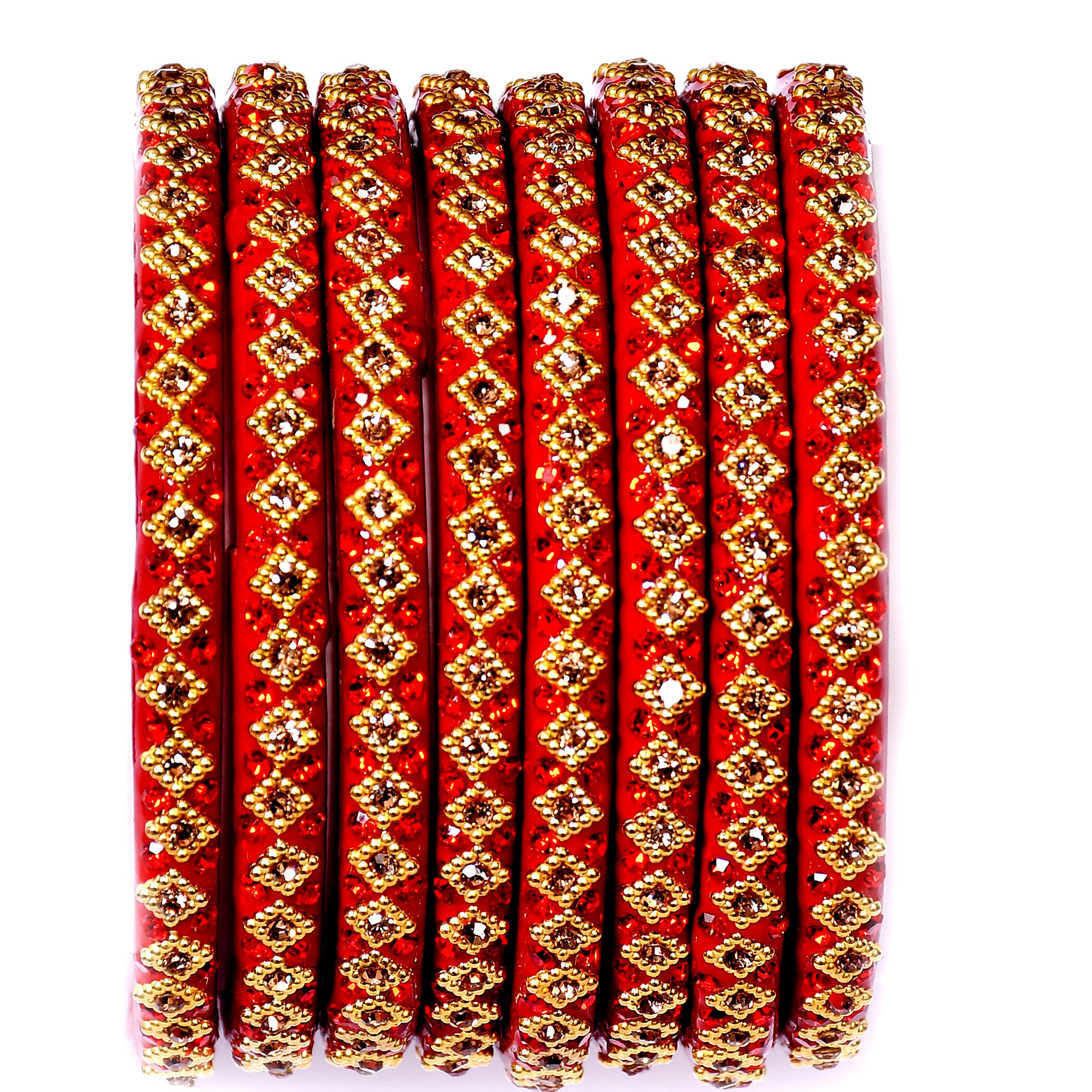 ISHIKA BANGLES ISHIKA Glass Finish Studded With Zircon Bangle Set For Women and Girls Red Color Bangle Set_(Pack Of 8 Bangle Set)_Size-2.2 (2.2) (B0BGY4GTWK) Amazon Price History, Amazon Price Tracker