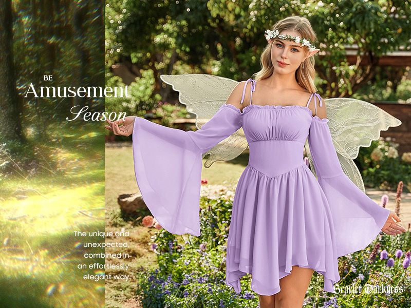 Amazon.com: Scarlet Darkness Womens Renaissance Fairy Dress A Line Boho Off  Shoulder Corset Dress with Pockets Apricot S : Clothing, Shoes & Jewelry