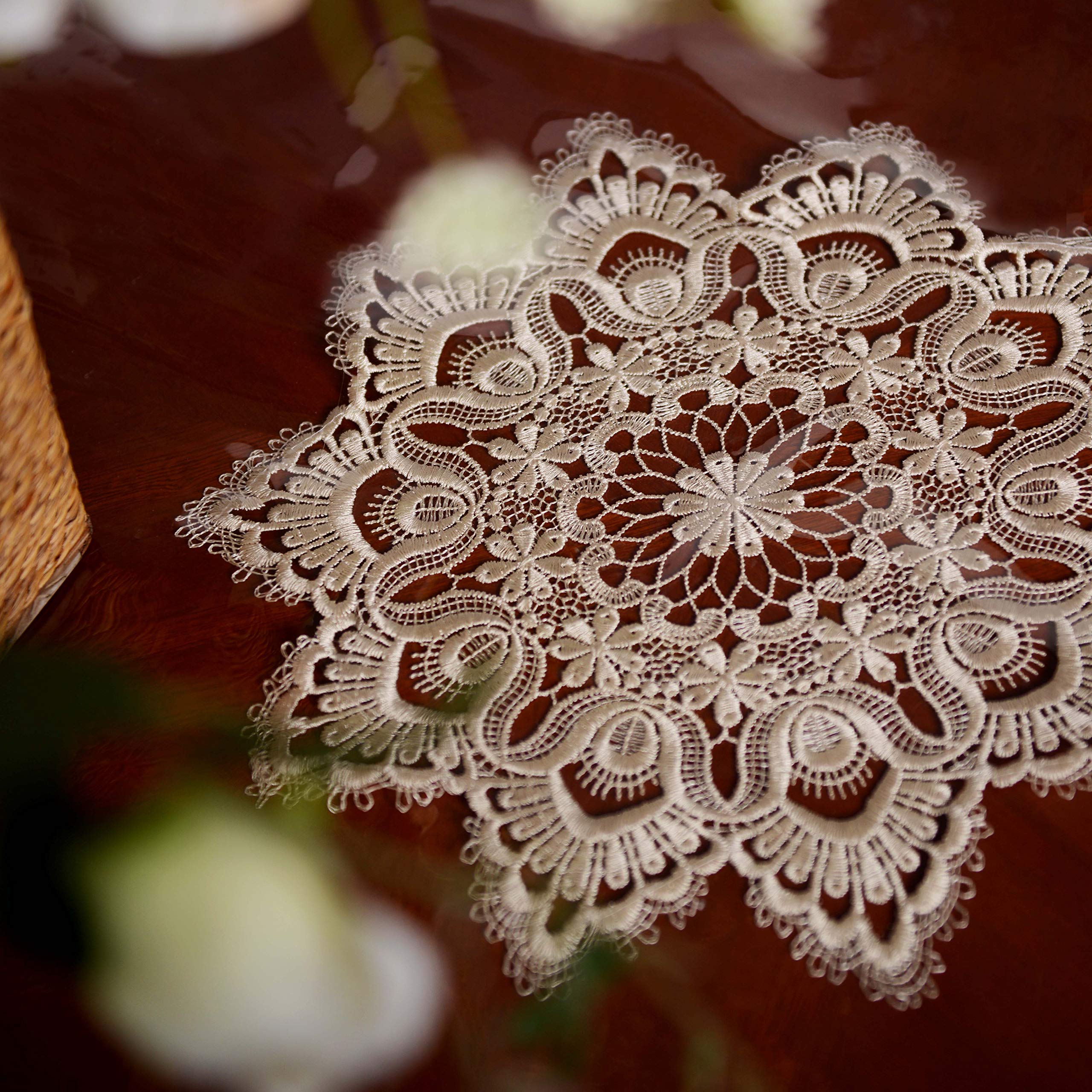 SUTAVIA Clear TPU Tablecloth 100% Waterproof lace Table clothFriendly PVC,Oil Proof Spill Proof Table Protector, Oblong Transparent Table Cover,Wipe Clean Camping (Gold, 60"x144")