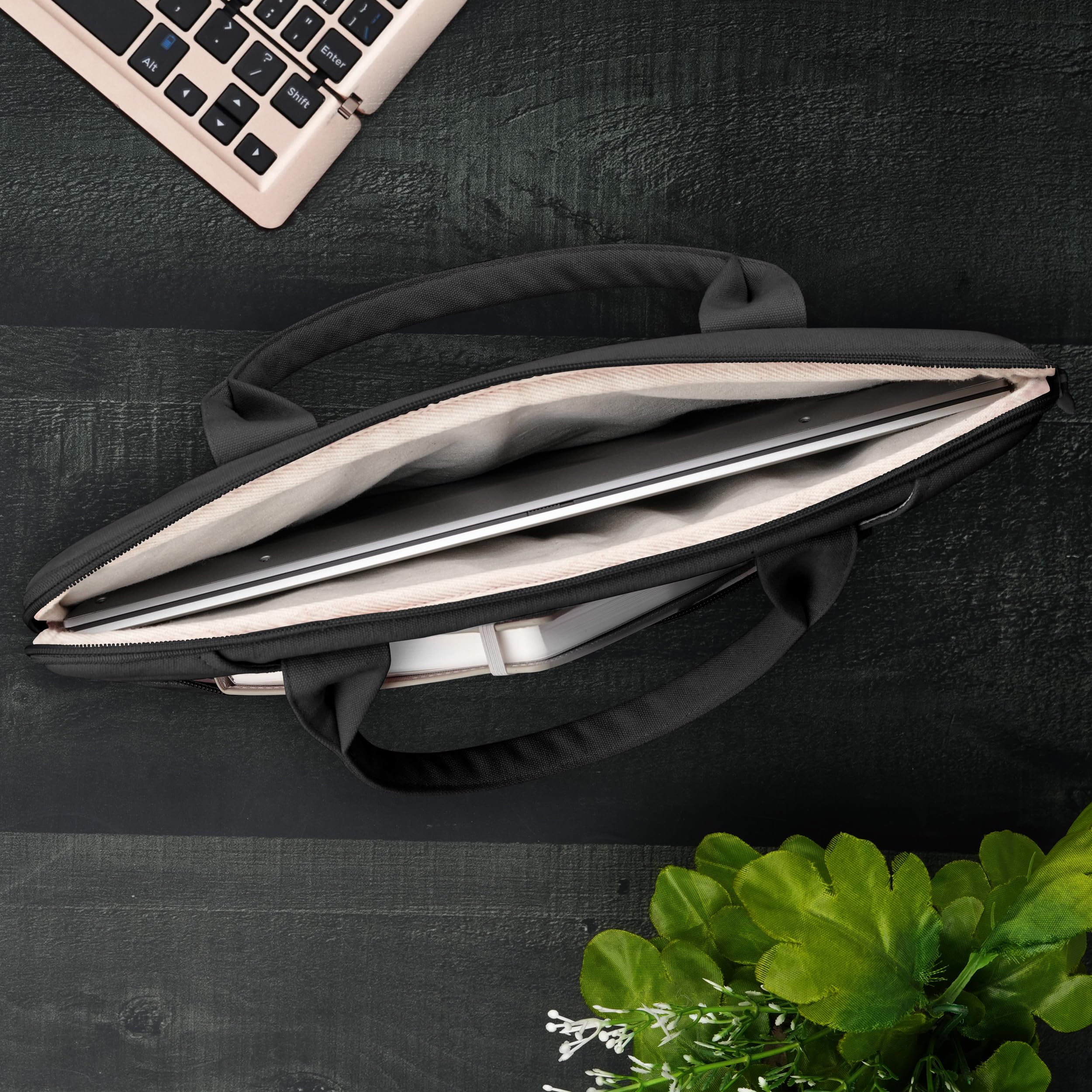 The Wallet Store EcoCarry Canvas Laptop Bag - Black - 13 Inch