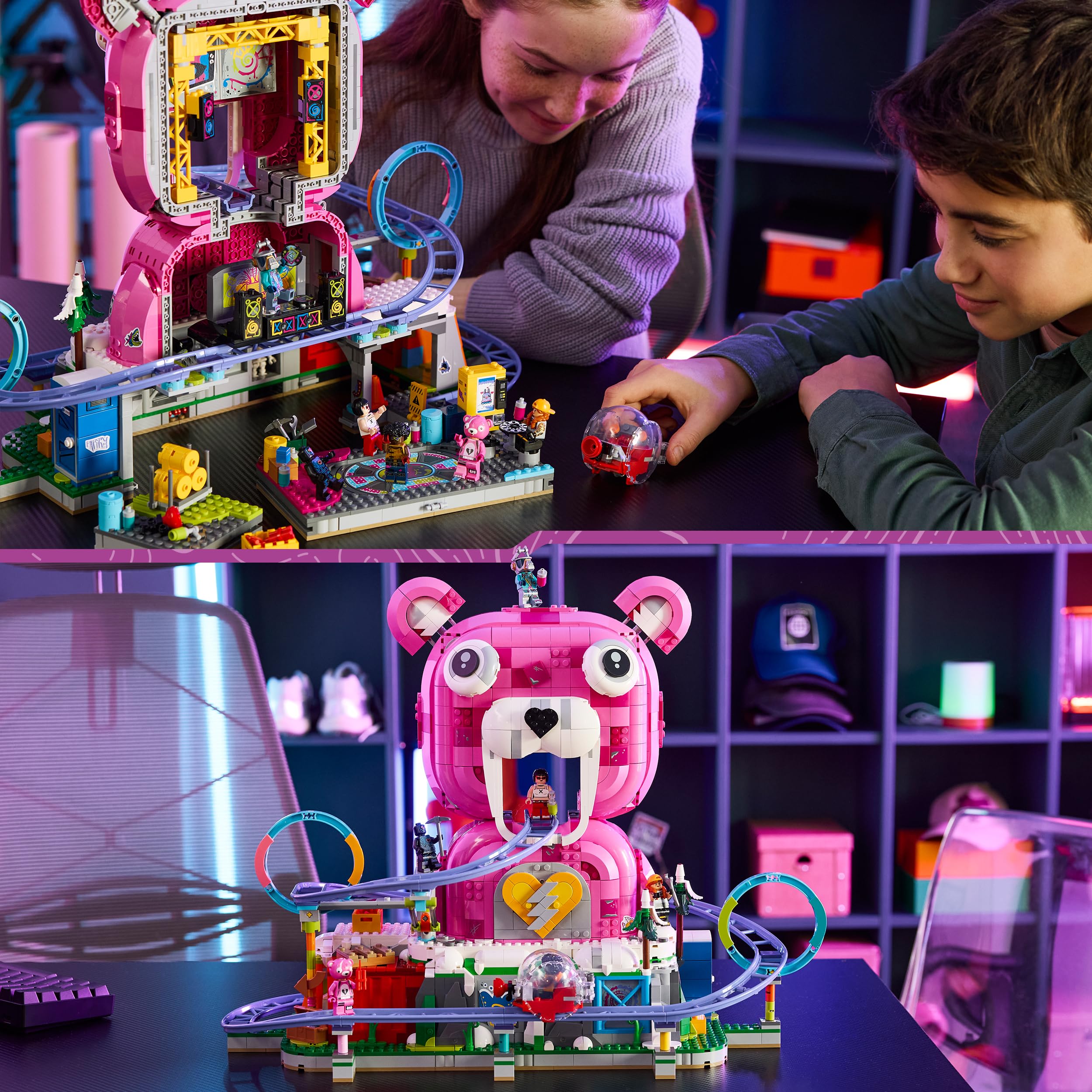 LEGO Fortnite Tana Strana - Giocattolo Interattivo con Modello di Parco Giochi e 6 Minifigure - Decorazione Cameretta - Regalo per Gamer, Bambini e Bambine da 12 Anni in su Fan dei Videogiochi - 77082