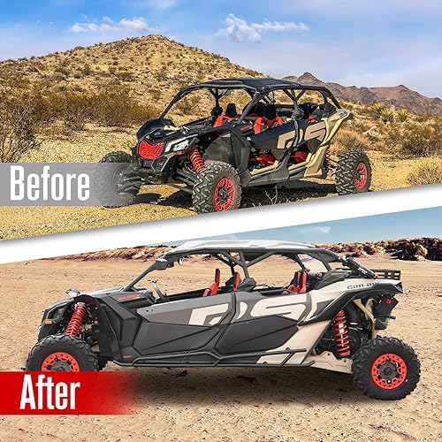 Miniatura 8 de A & UTV PRO Nerf Bars - Deslizadores de rocas para Can-Am Maverick X3 MAX 2017-2025 de 4 plazas, barras laterales combinadas para árboles, tubo de