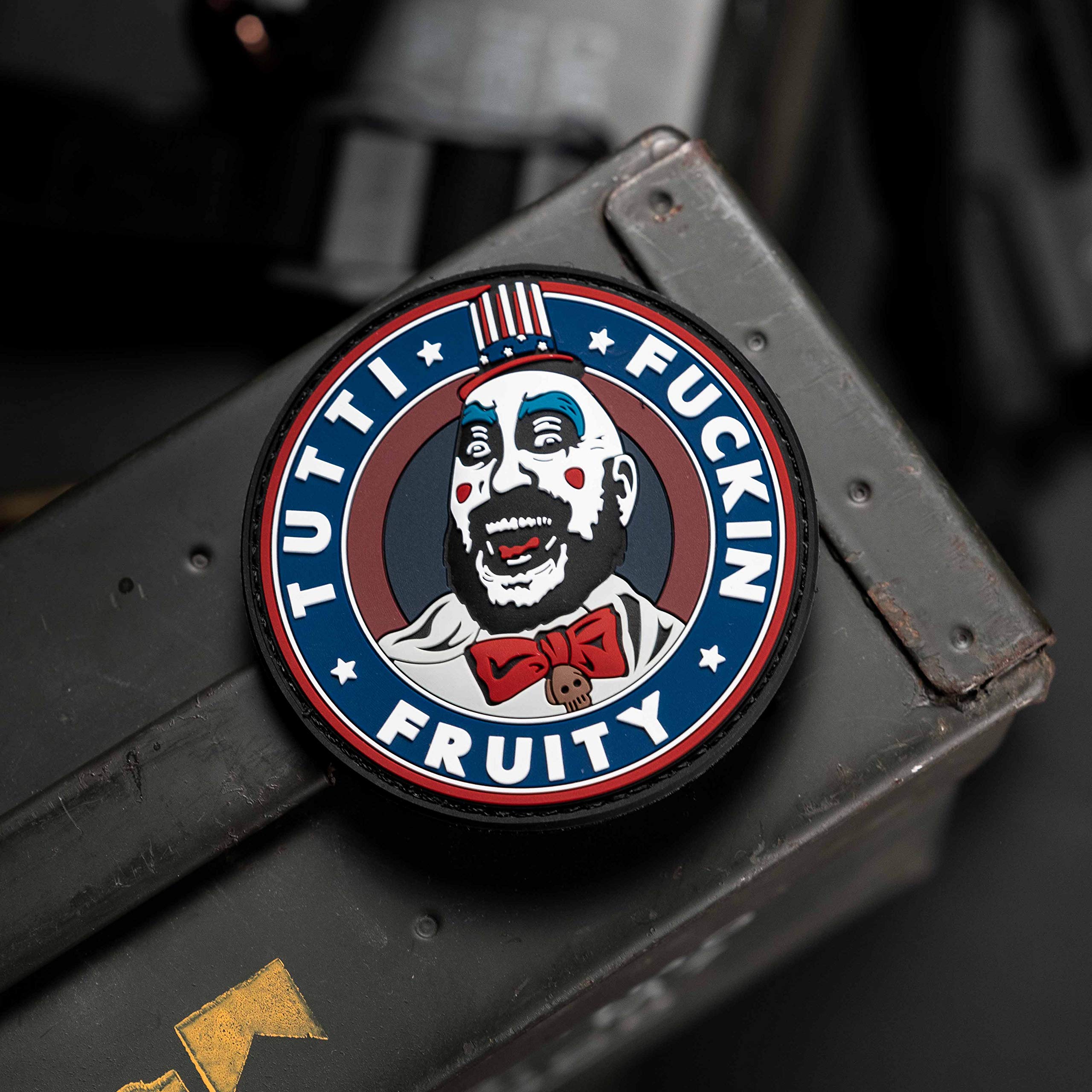 NEO Tactical Gear Captain Spaulding Tutti Fuckin Fruity House of 1000 Corpses The Devils Rejects PVC Rubber Morale Patch, Hook Backed Morale Patch