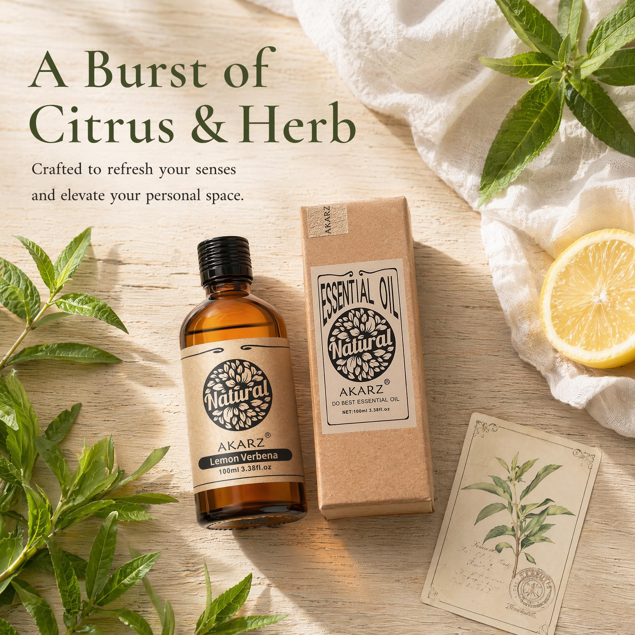 AKARZ 100ml Olejek esencjny z Limonii - Naturalny olejek aromatyczny do dyfuzorów, lamp aromatycznych i aromatów pomieszczeń
