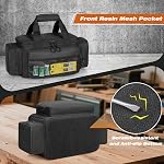 Petit sac à outils avec fond anti-friction, 12-Inch Organisateur d'outils Grande capacité, Top plein ouverture, Poches multiples, Poignées rembourrées, Petite boîte à outils pour jardinier, Technicien, Électricien