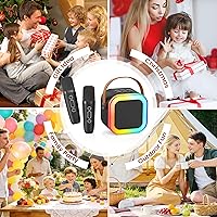 Vista 2 de Mini máquina de karaoke para niños y adultos, 2026, los mejores regalos de cumpleaños para niñas y niños de 3, 4, 5, 6, 7, 8 años, juguetes