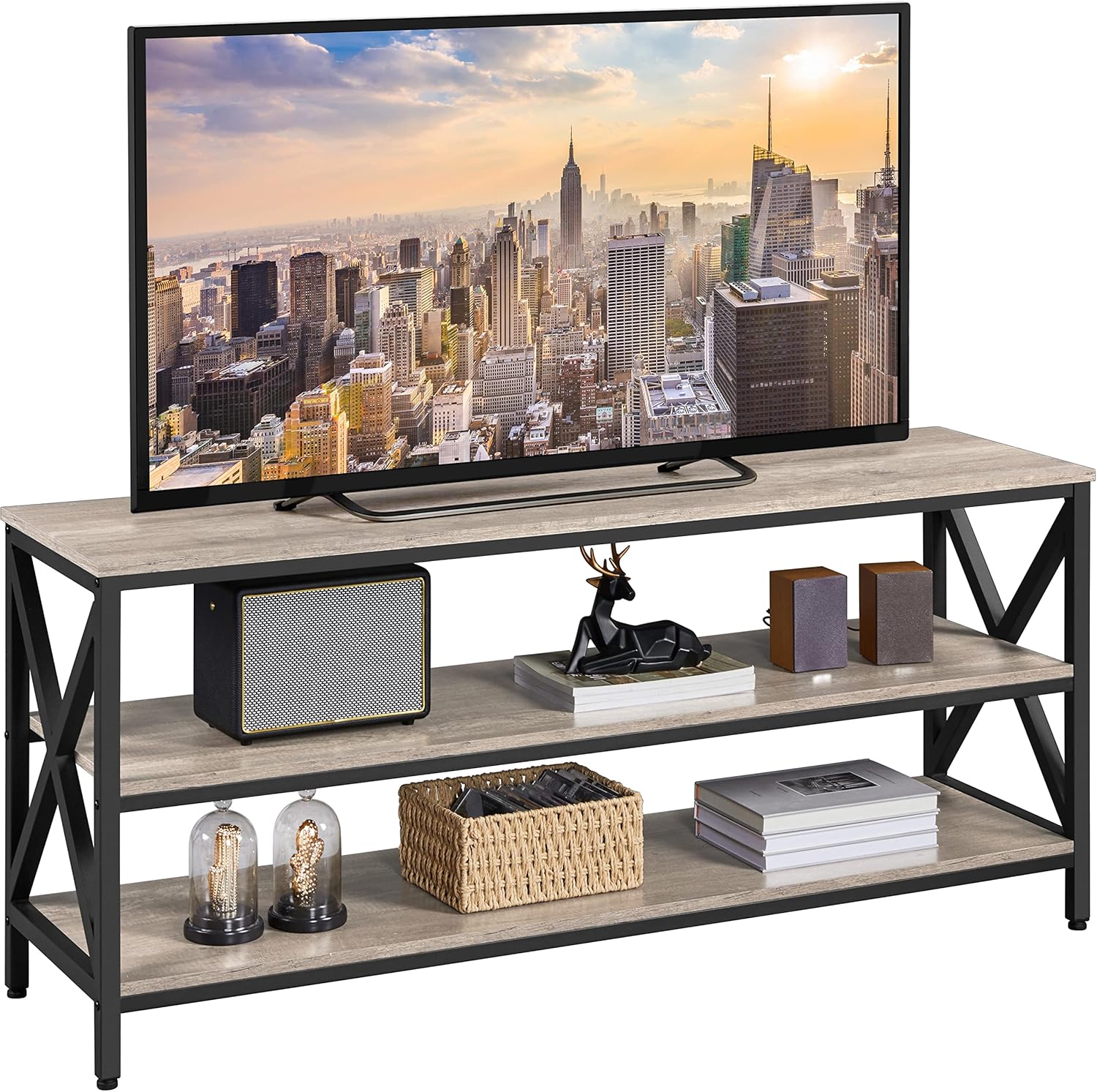Yaheetech TV Stand for 65 Inch TV, Industrial Entertainment