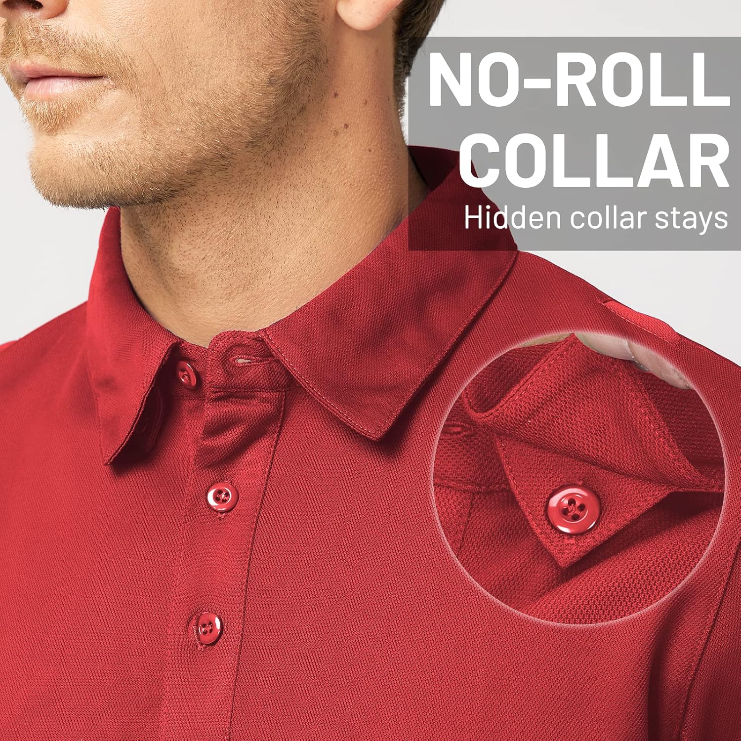 MIER Men's Outdoor Performance Tactical Polo Shirts Short and Long Sleeve, Moisture-Wicking - Image 5