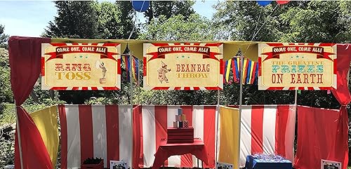 Miniatura 2 de Silly Goose Gifts Suministros para fiestas con temática de circo retro, decoración de cumpleaños, carnaval, letreros de comida (decoraciones de