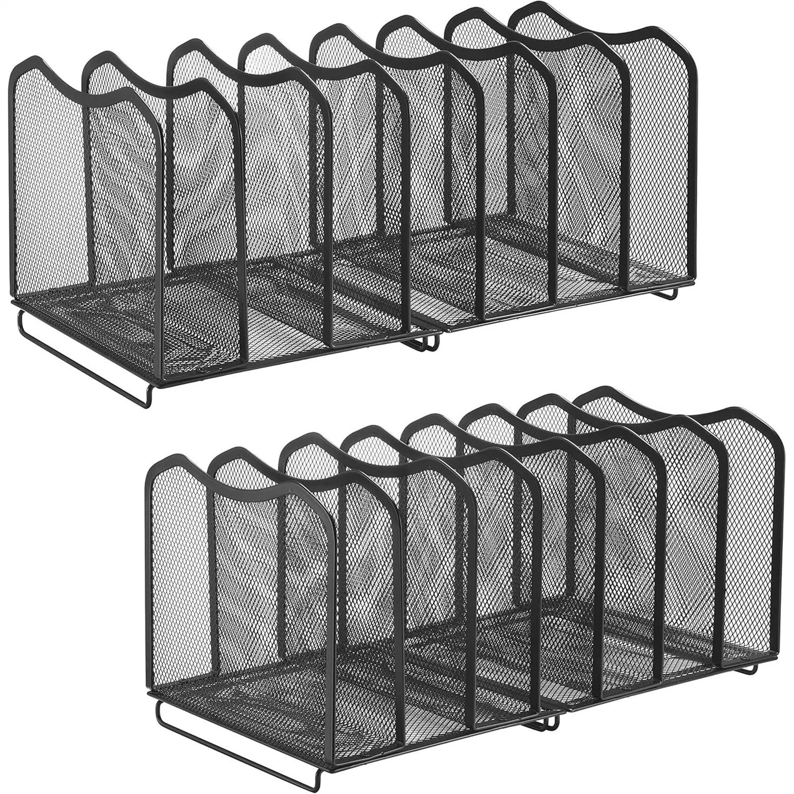 Stehsammler 7-teiliger Mesh-Desktop-Dateisortierer for die Aufbewahrung von Dokumenten, Büchern, Schreibtischregal