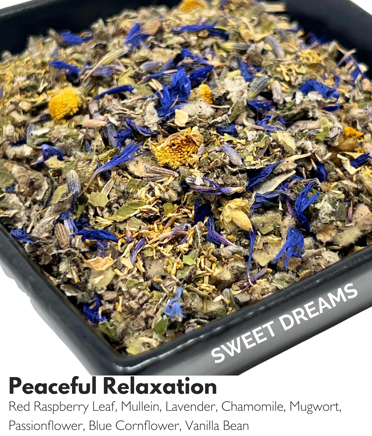 Herbal Blend for Smoke and Tea - Smoke & Brew Sweet Dreams for Relaxation and Sleep - Lavender and Chamomile - Organic and Wildcrafted Herbs - 1oz - Image 2