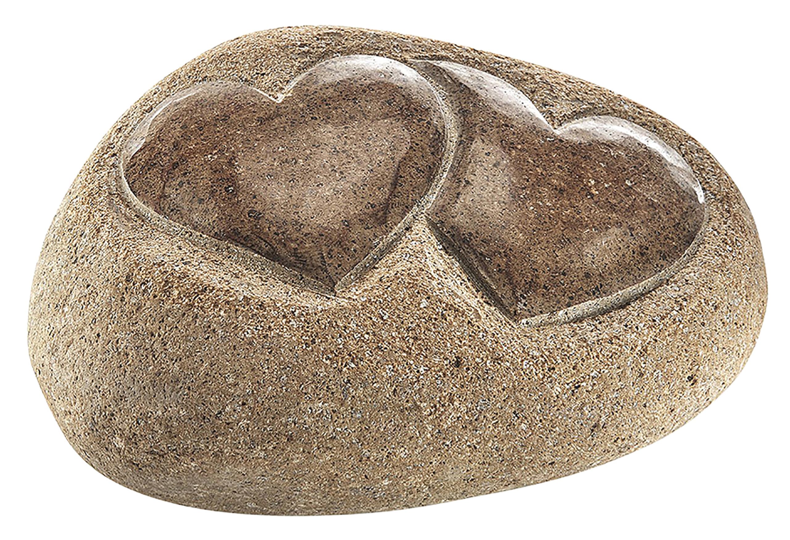 Kobolo Dekostein Heart aus Naturstein, 25x25x15 cm, Stein mit Herzmotiv, dekorativer Stein für den Indoor- und Outdoorbereich, Zierstein