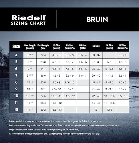 Miniatura 6 de Riedell Bruin - Patines de hockey sobre hielo duraderos y cómodos para hombres y mujeres, con parte superior acolchada de espuma resistente