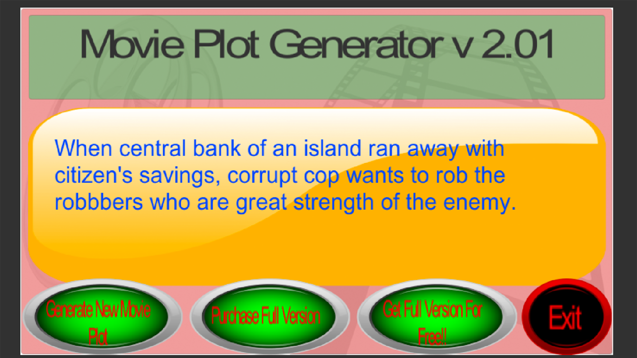 Movie Plot Generator App on Amazon Appstore