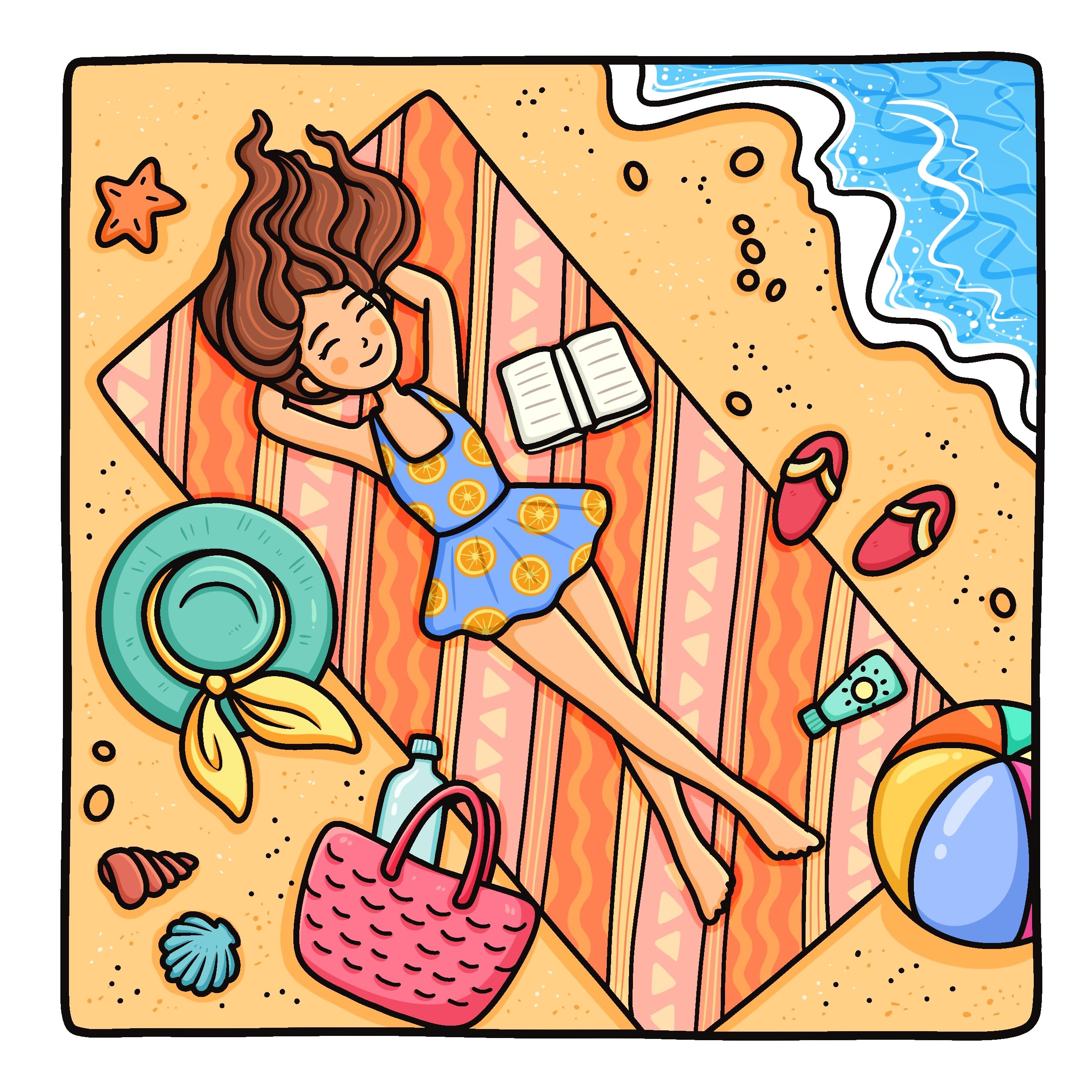 Living My Best Life: Coloring Book for Adults and Teens Featuring Cute & Girly Scenes for Relaxation