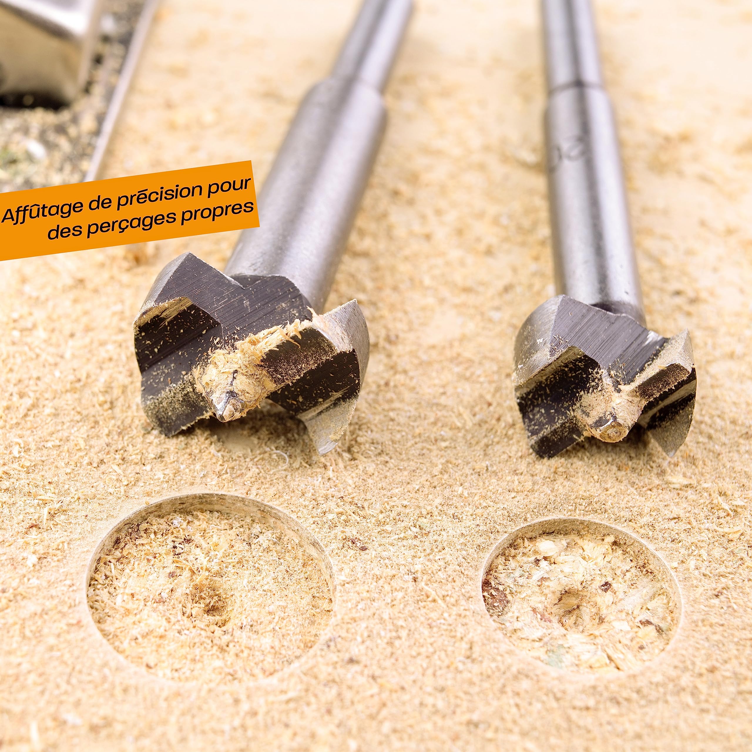 Hinrichs Kit de Mèches Forestières 17 Pièces en Coffret en Bois - Kit de Mèches Forstner 15 à 40 mm - Fraiser Mèches à Bois - Meches à Trous pour Branches