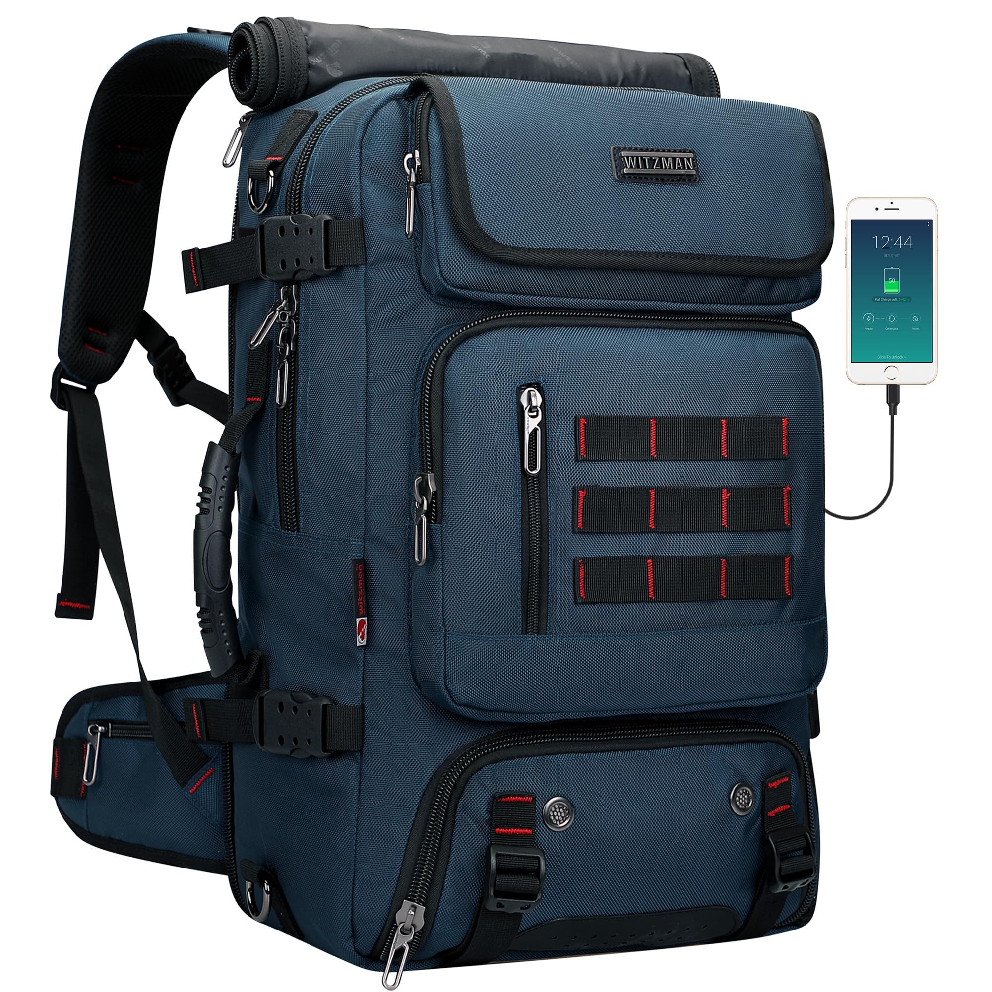 WITZMAN Sac à Dos de Voyage Homme Nylon Convertible avec USB