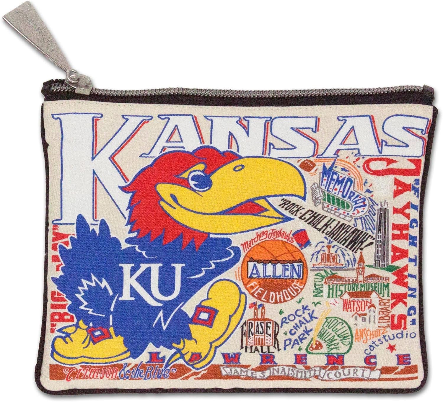 Catstudio University Of Kansas Collegiate Zipper Pouch Purse | Holds Your Phone, Coins, Makeup and Dog Treats