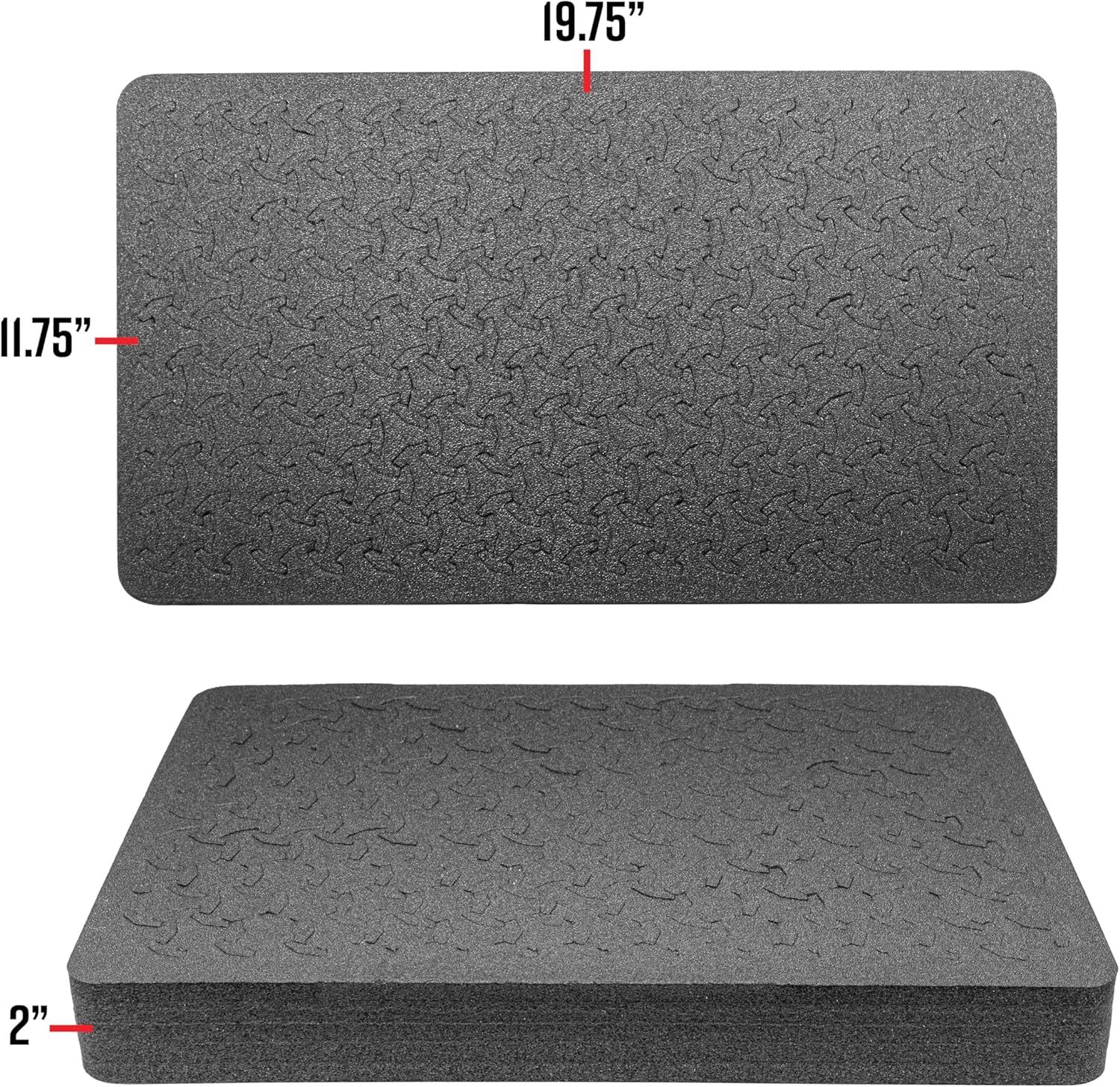 Eylar 22" Carry-On Roller Hard Case With Ragar Reconfigurable & Reusable XP Crosslink Foam, Waterproof, Shockproof For Equipment, Drones And Cameras, TSA Standard (2 Ragar Layers) (Red)