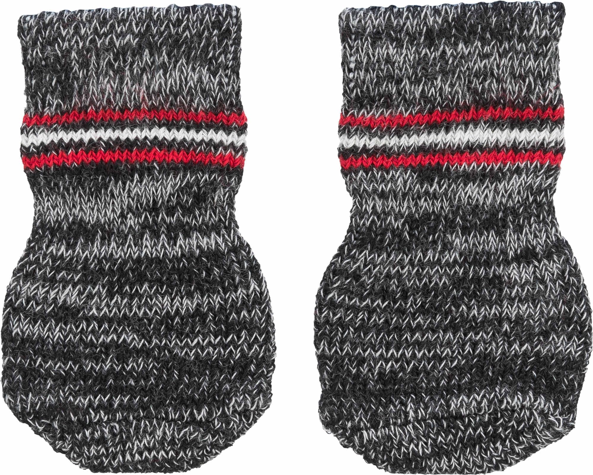 TRIXIE dog socks M-L - 4 cm paw width - 11 cm high - non-slip sole - cotton with elastane - washable at 30 °C - grey - 19503