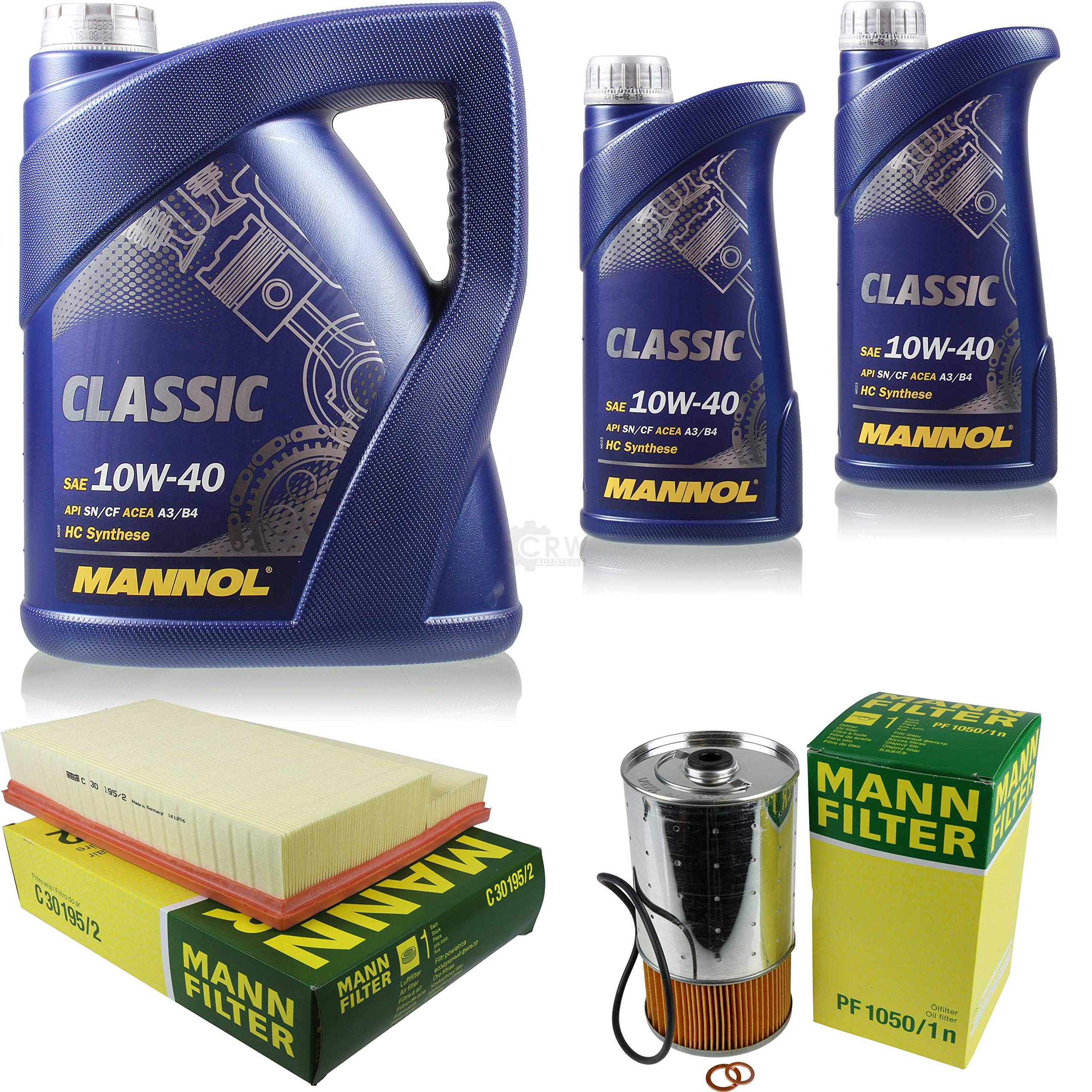Set 85447404 PF 1050/1 n MN7501-1 MN7501-5 C 30 195/2 - Paquete de inspección 7 L Classic 10W-40 + paquete de filtro MANN 10934062