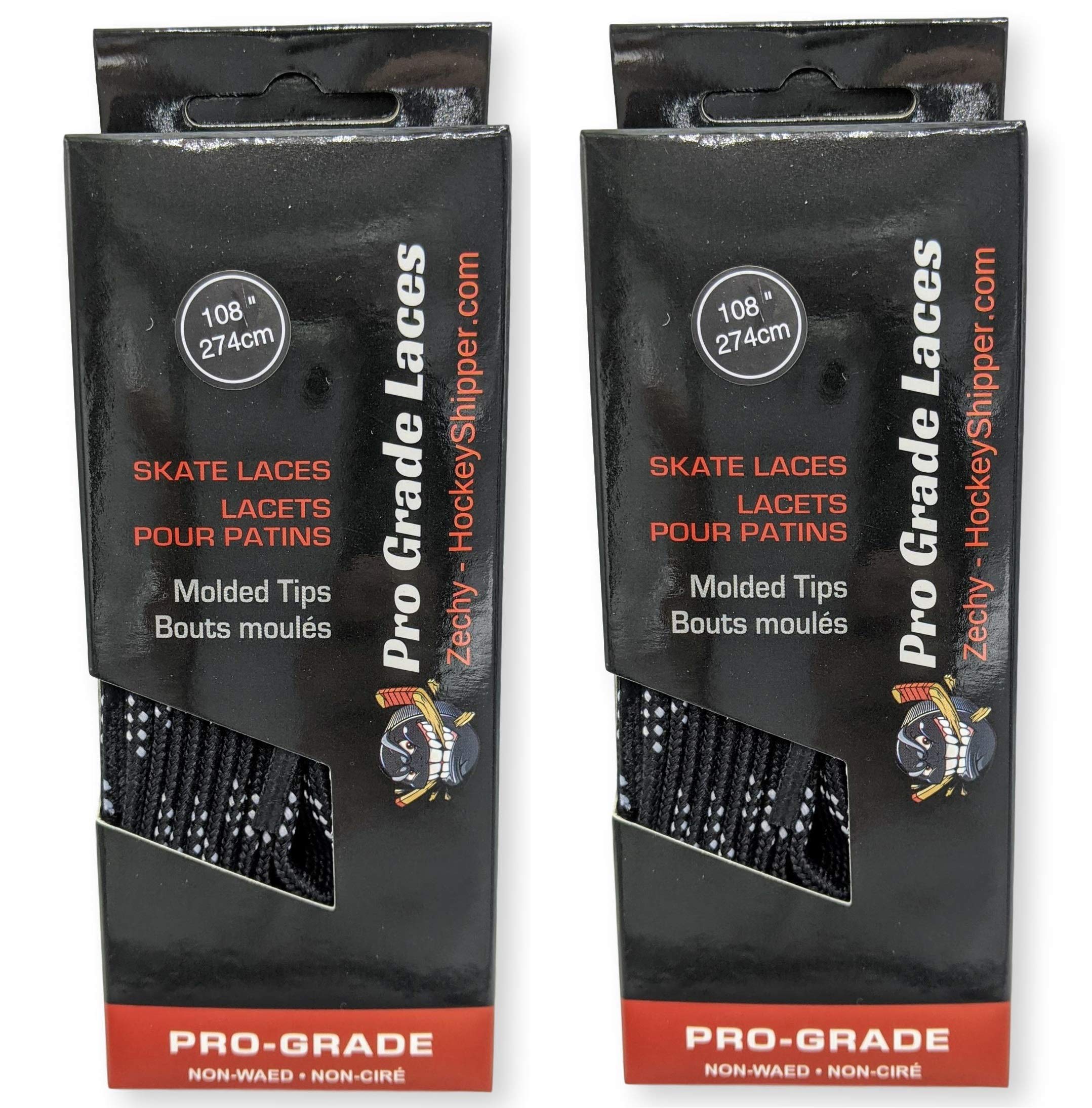 zechy Hockey Laces Non Waxed - Unwaxed Laces Specifically Made for Skates - Two Pairs - Sizes (72, 84, 96, 108, 120, 130)