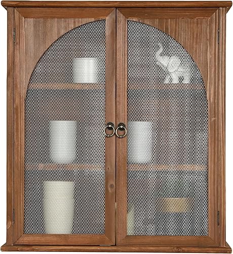 COLLECTIVE HOME - Gabinete de almacenamiento, gabinete organizador de pared de 24 pulgadas, gabinete de baño de madera maciza con puerta arqueada,
