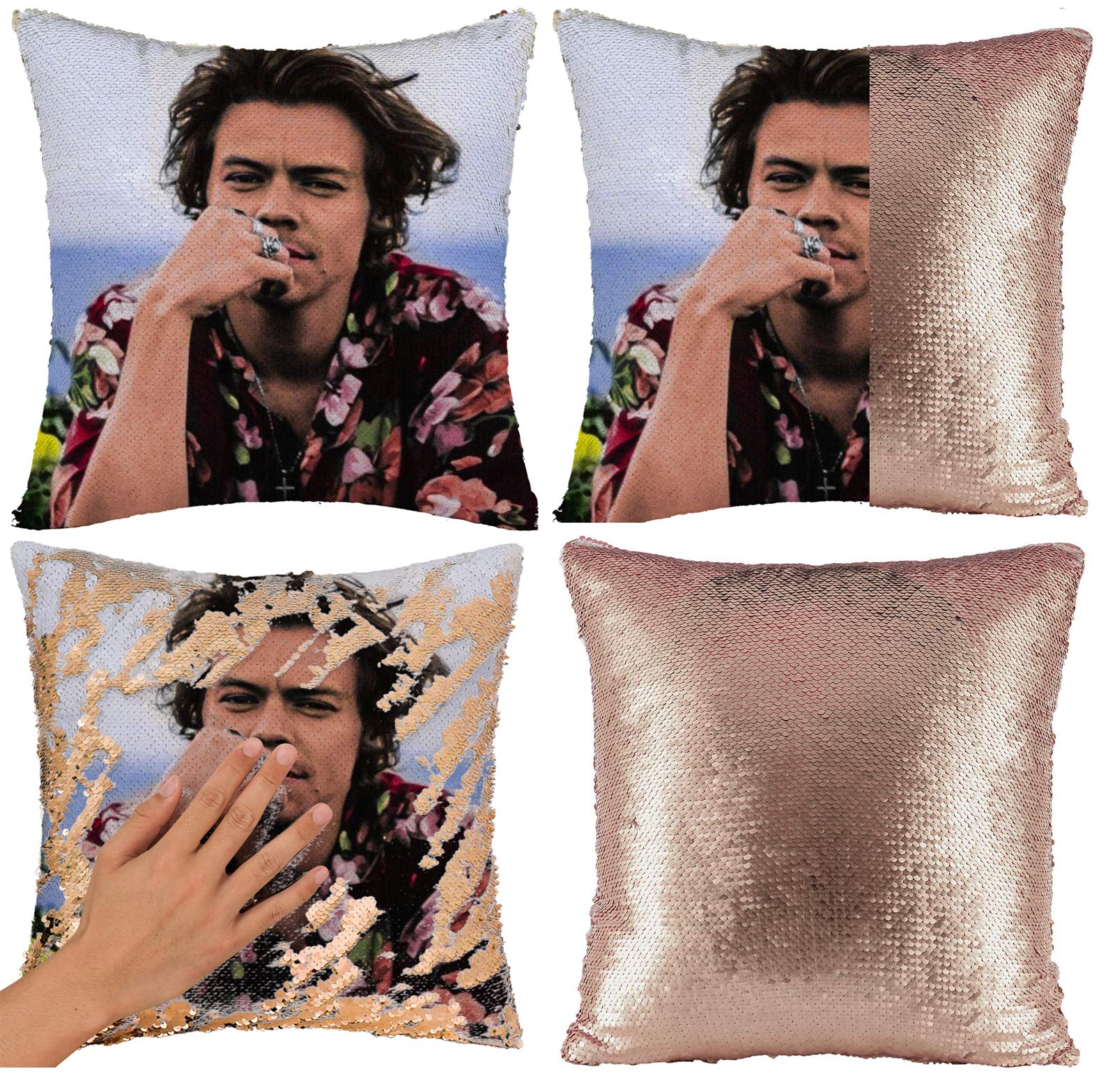 mermaid reversible sequin pillow