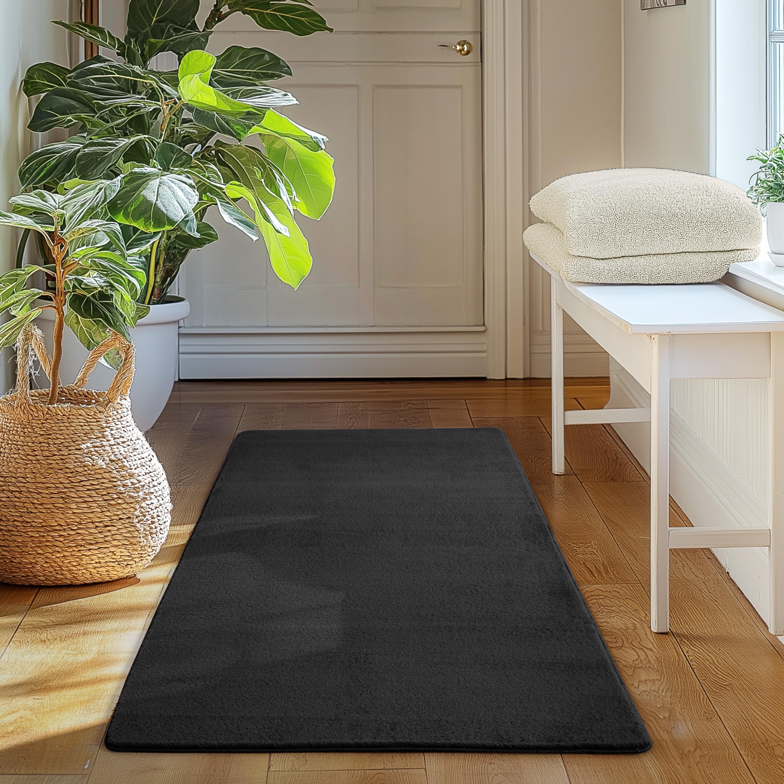 SIMPEX Teppich Wohnzimmer Kurzflor Teppich Waschbar, rund, rutschfest & weich, modernes einfarbiges Design für Wohnzimmer, Schlafzimmer, Küche & Kinderzimmer.