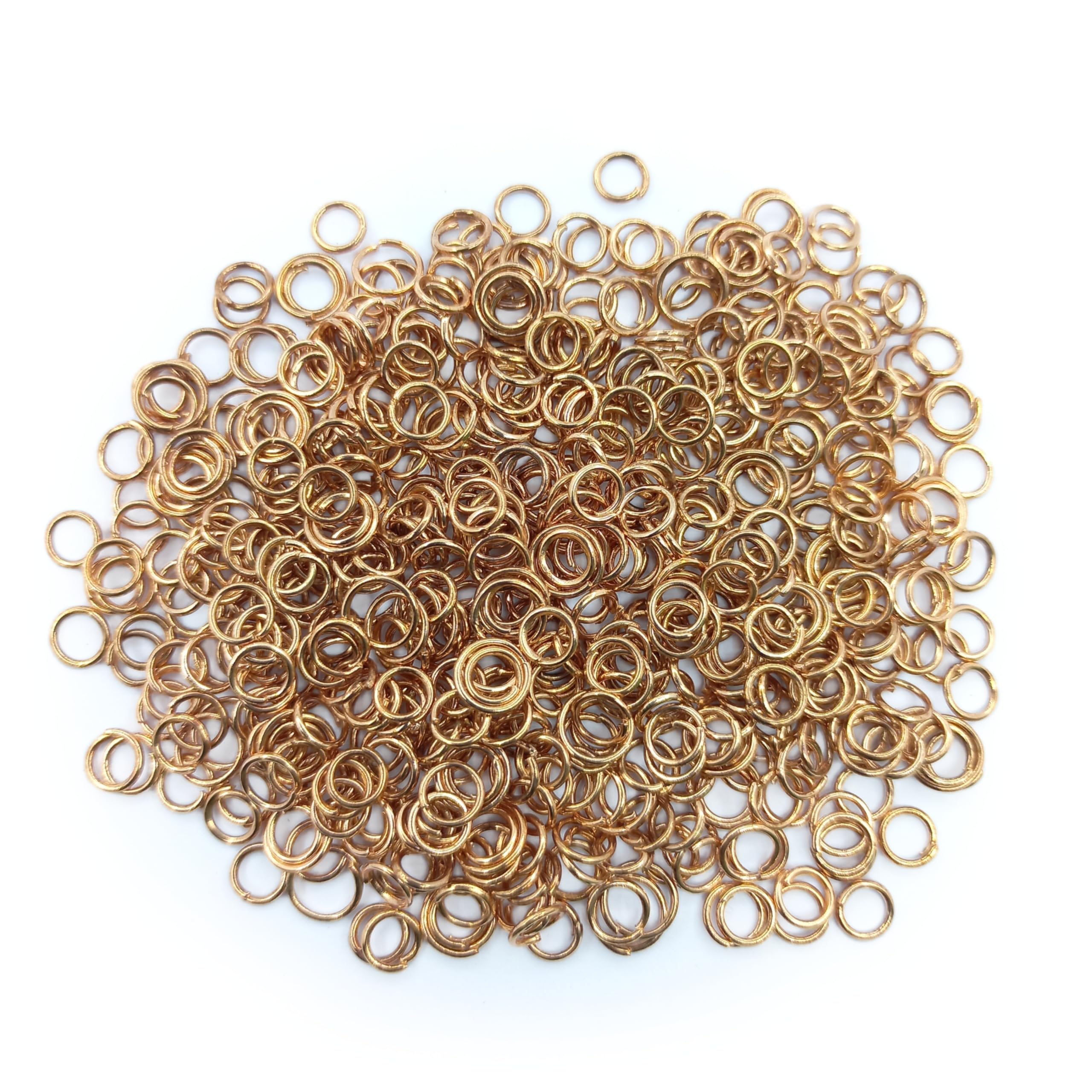 Skanda CrafterinaSkanda Crafterina™ - Open Jump Rings for Jewelry Making, 5 mm Diameter, Approx. 500 Pcs, Round, Unsoldered, Arts and Crafts Kit (Copper)
