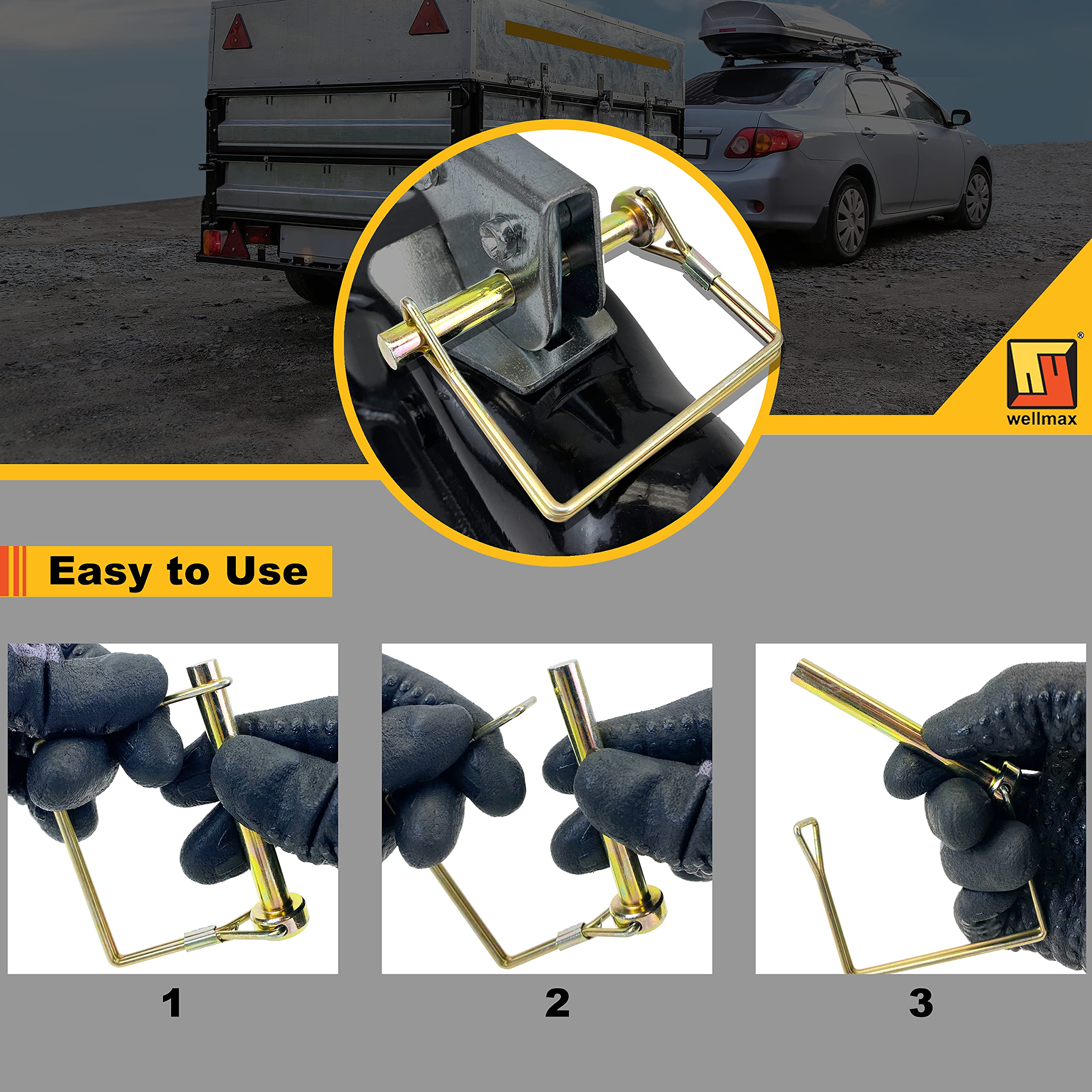 Perni Di Bloccaggio Per Albero M6.3 X 50 Mm | Zincati | 16 Pezzi | Per Rimorchi, Agricoltura E Giardinaggio - Foto 5