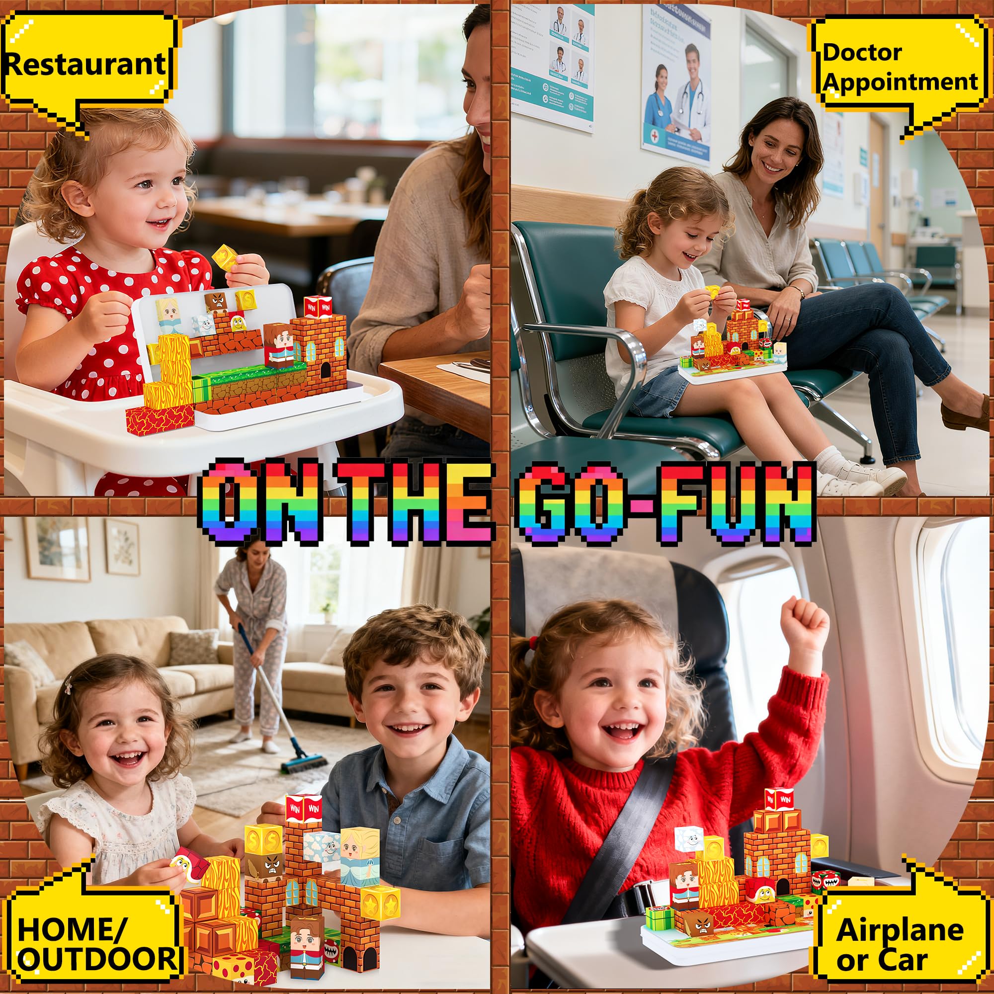 Mini Magnetic Building Blocks Travel Set including Case - Image 3