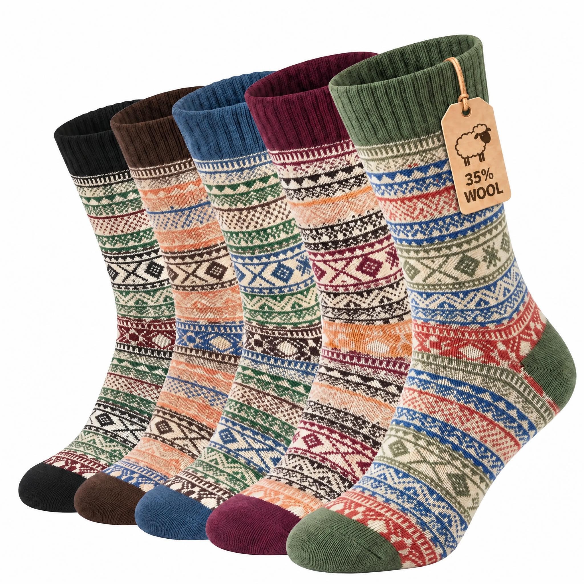 Loritta Wool Socks for Women, Winter Warm Hiking Boot Socks Gifts