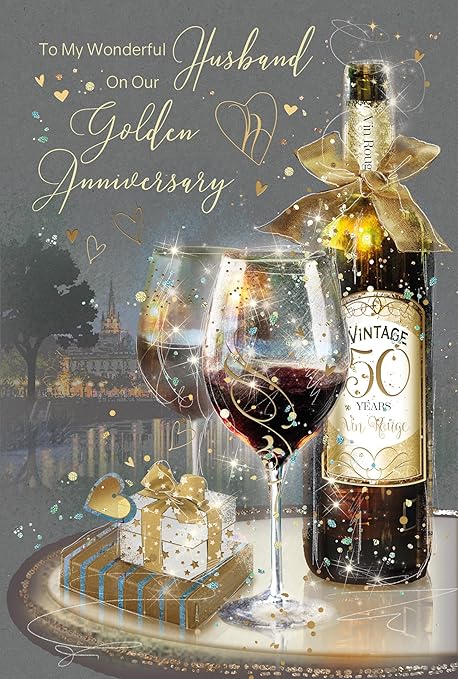 Cherry Orchard Our Anniversary Card With Pretty Roses Design And Gold Foil Detailing And Gold Envelope From Grace Range