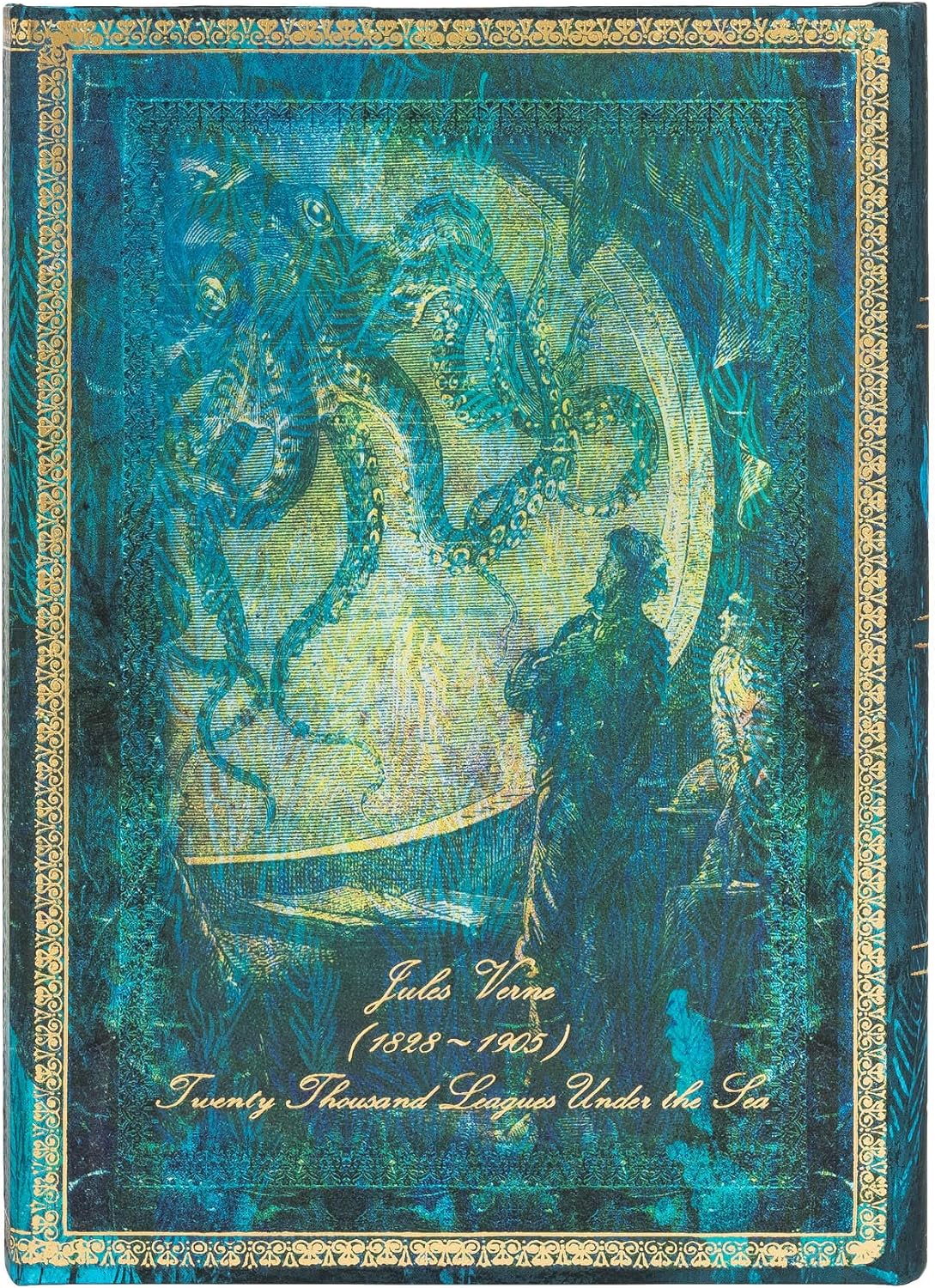 Paperblanks Hardcover Journal Verne, Twenty Thousand Leagues, Blue, Midi (180 x 130) - Image 5