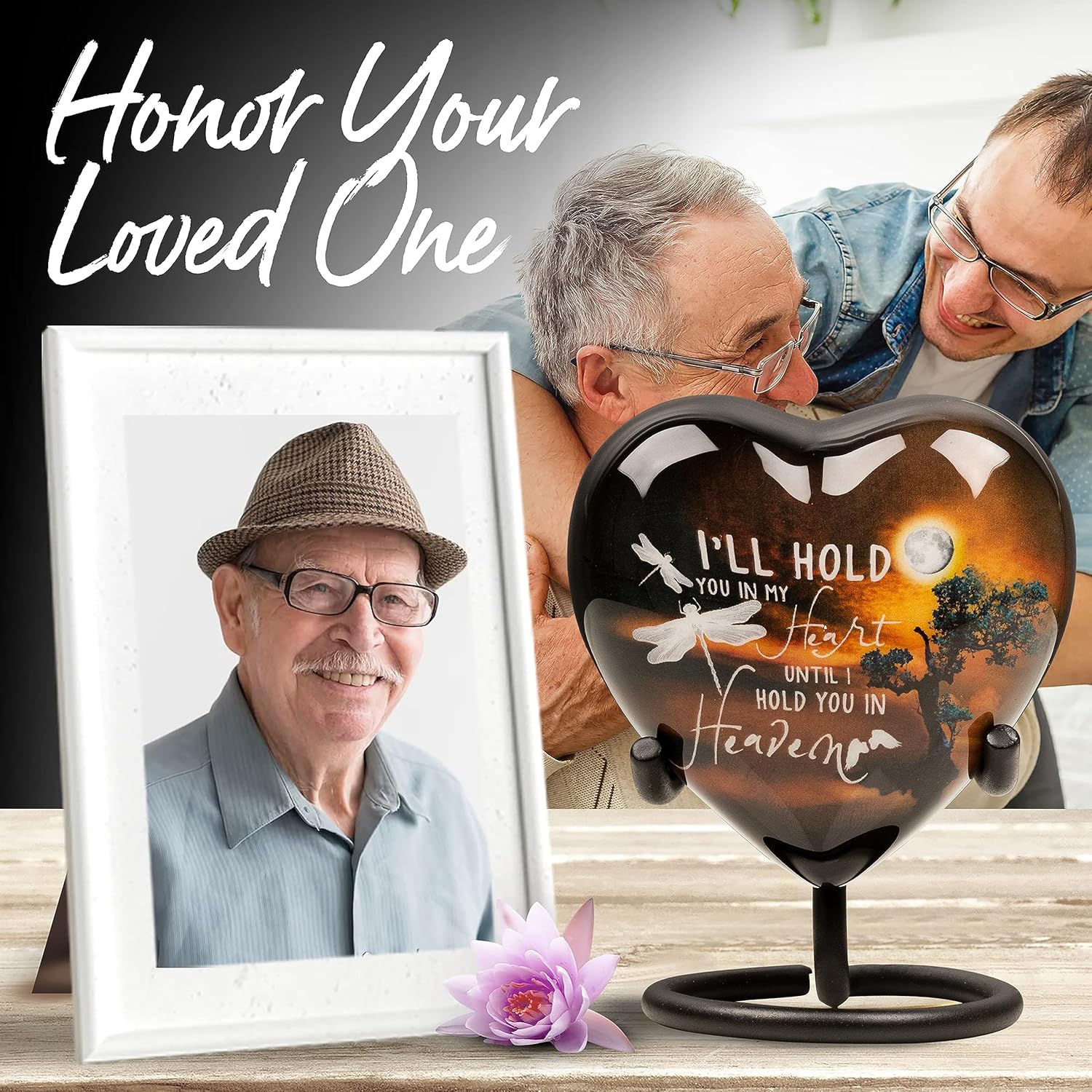 Amaira Memorial Heart Small urns for Human Ashes | Mini Cremation Urns for Female Pets or Children | Funeral Burial Decorative Urn for Human Ashes | Miniature urn - Image 5